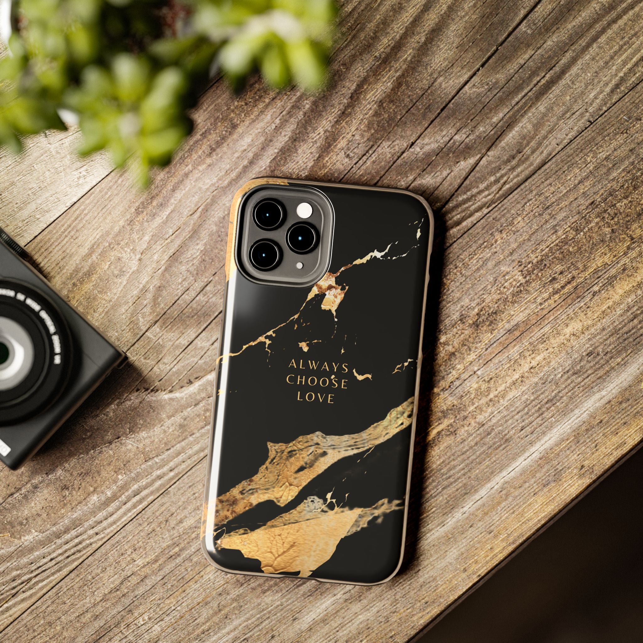 Black Gold Always Choose Love, Elegant Phone Cases, Stylish Phone Covers, Chic Phone Protectors, Fashionable Case for Her, Trendy Smartphone Accessories