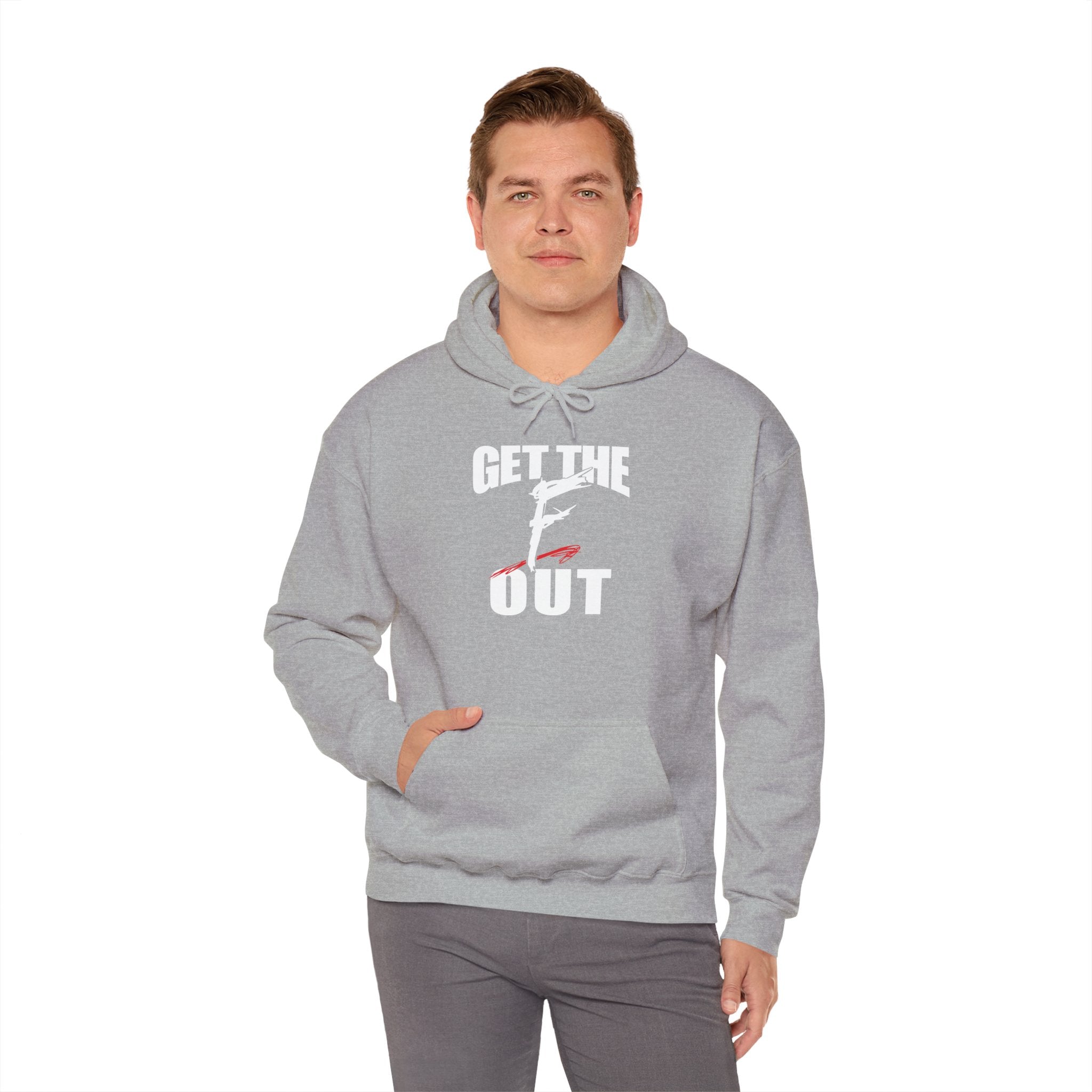 " Get The " F " Out Hoodies, Gift for Her - Gift for Him, Sports Fan Wrestling Unisex Hooded Sweatshirt, Casual Outwear