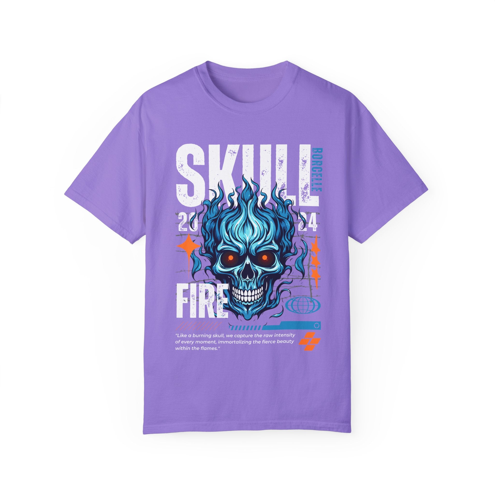 Skull Fire, Graphic Design Unisex T-shirt, Casual Cotton Outwear, Gift for Him- Gift for Her, Stylish Tee, Cool Shirt, Trendy Apparel, Comfortable Top,