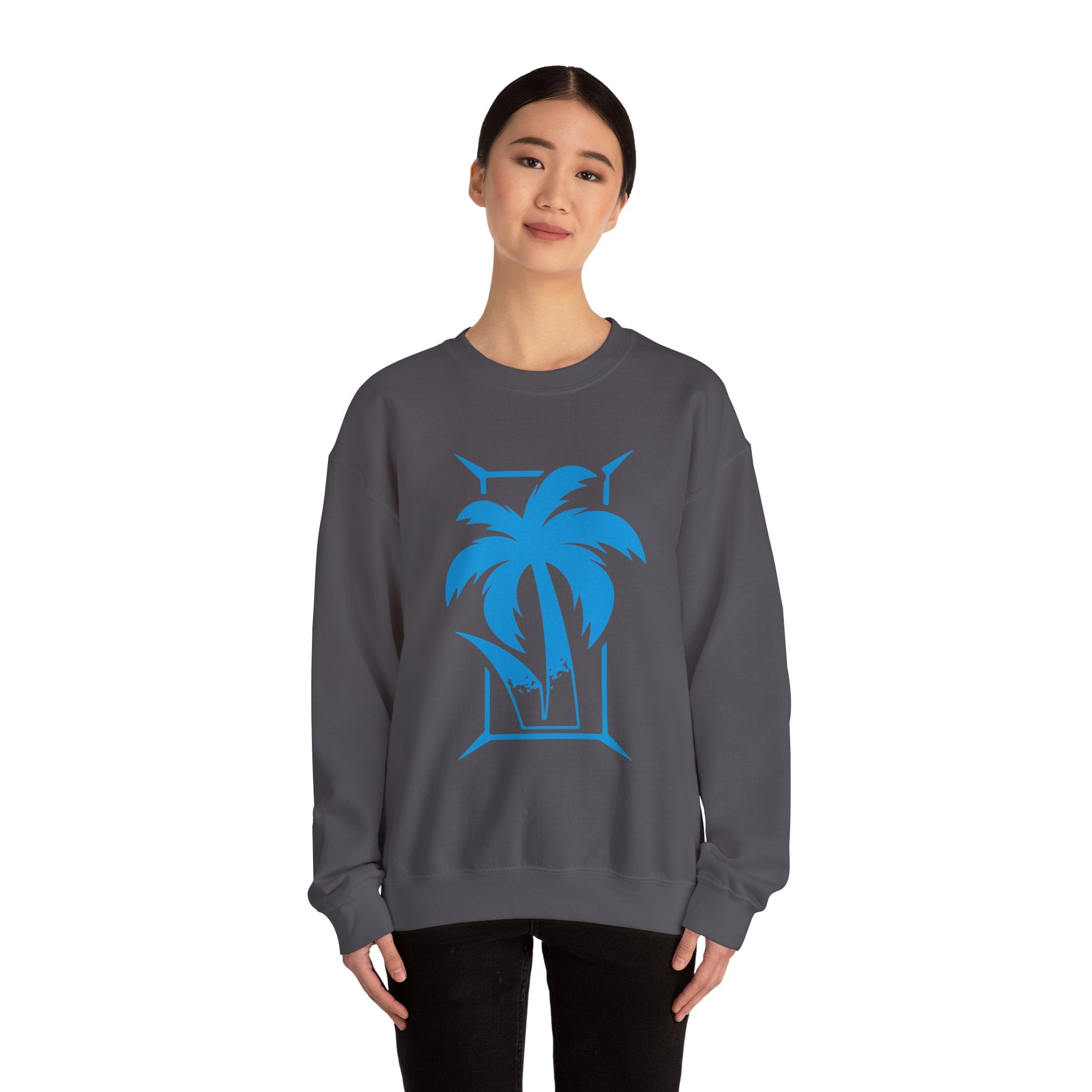 Palm Tree Design Jey Uso Sweatshirt, Wrestling Fan Unisex Sweatshirt - Gift for Him or Her, Casual Outwear, Heavy Blend Crewneck Sweatshirt