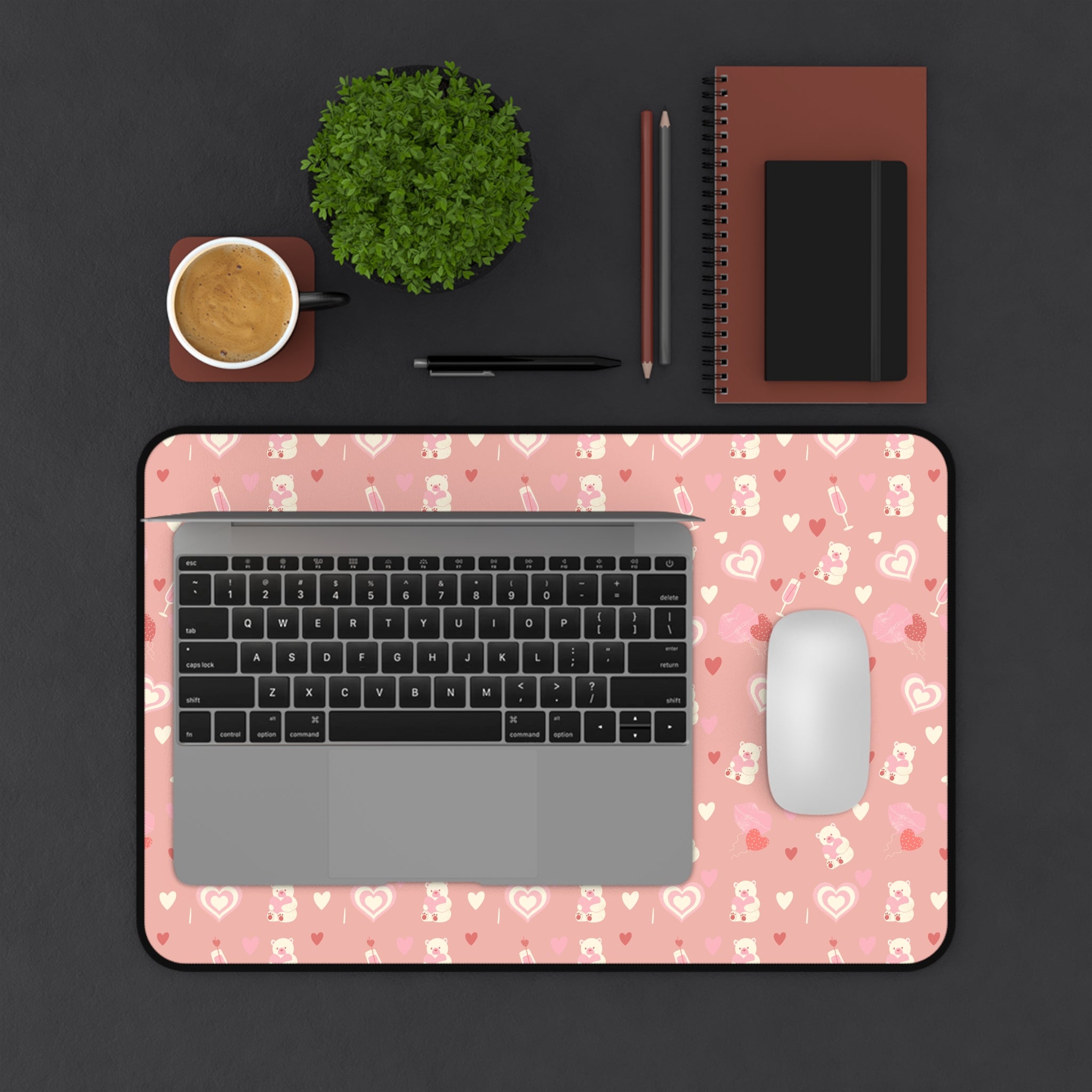 Cute Valentine's Day Heart Pattern, Valentines Gift, Mouse Pad, Desk Matt for Desktop, Cute Desk Pad Mat, XXL Large Mouse Pad for Desk, Anti-Slip Big Mousepad with Stitched Edges, Keyboard Pad Mouse Mat for Computer