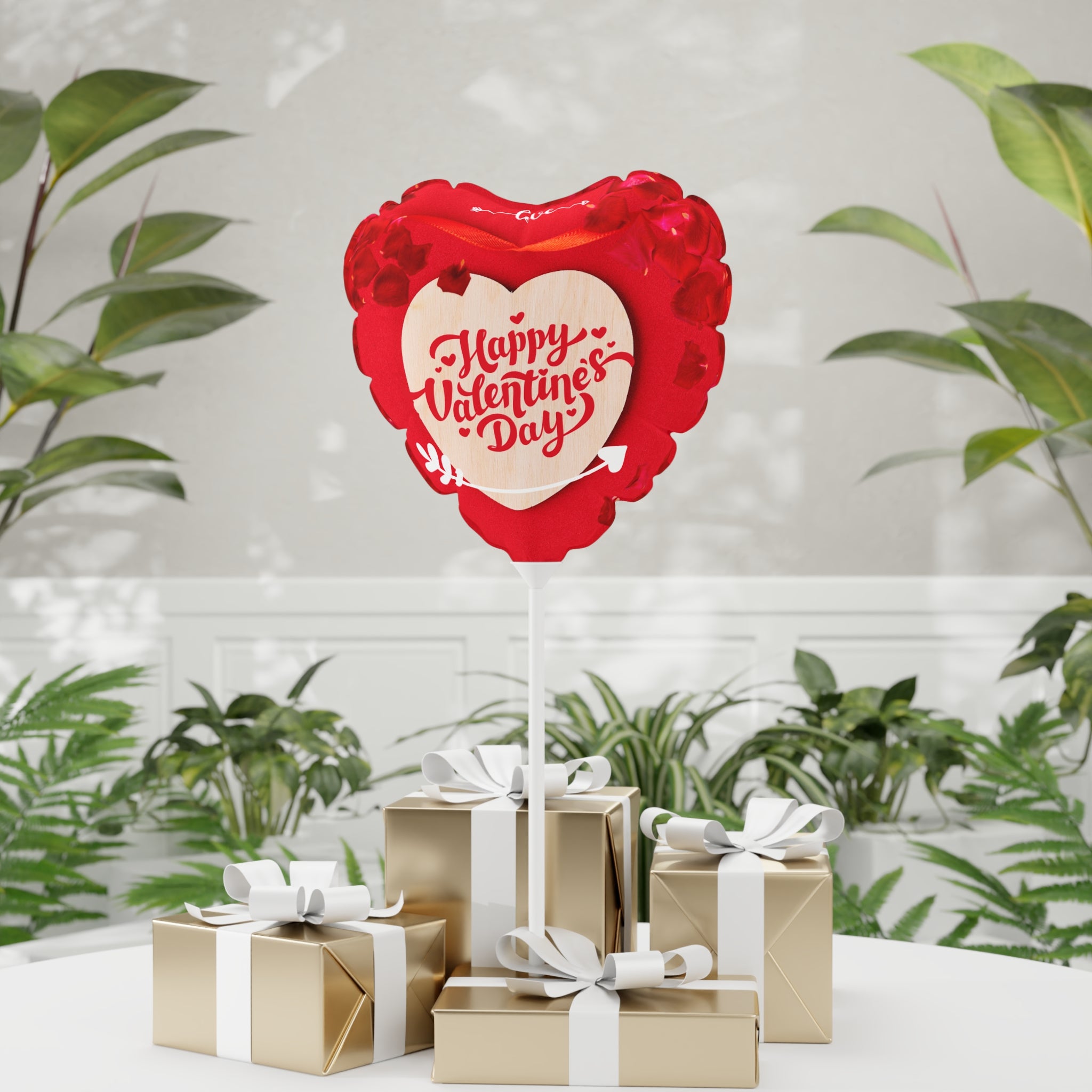 Valentine's Day Love - Balloons, Romantic Heart-Shaped Decorations and Words, Love Party Supplies, Anniversary Celebration