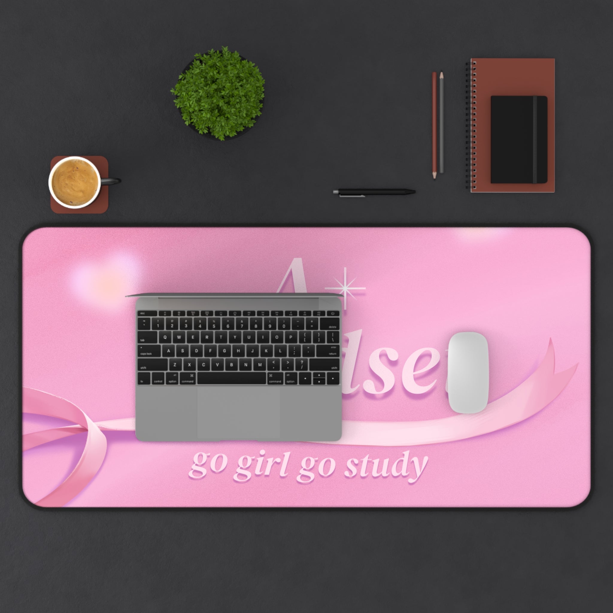 A+ Mindset, Valentines Gift, Mouse Pad, Desk Matt for Desktop, Cute Desk Pad Mat, XXL Large Mouse Pad for Desk, Anti-Slip Big Mousepad with Stitched Edges, Keyboard Pad Mouse Mat for Computer