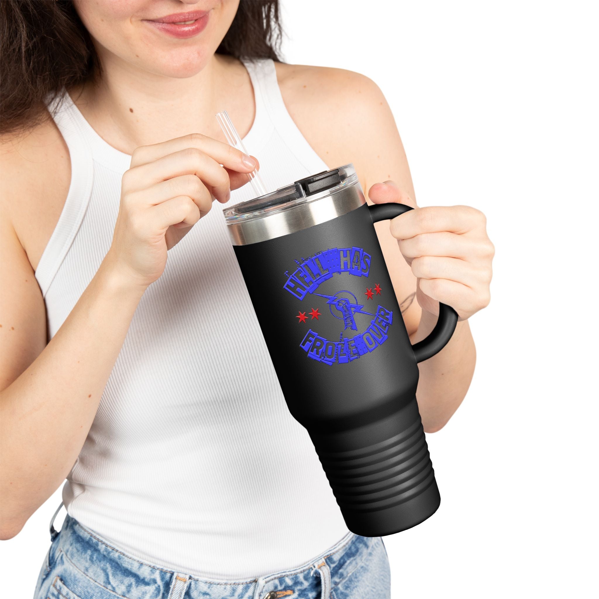 Hell Has Froze Over CM Punk Graphic Design,  Insulated Travel Mug, Gift for Her Gift for Him - 40oz, Gift for Her, Gift for Him