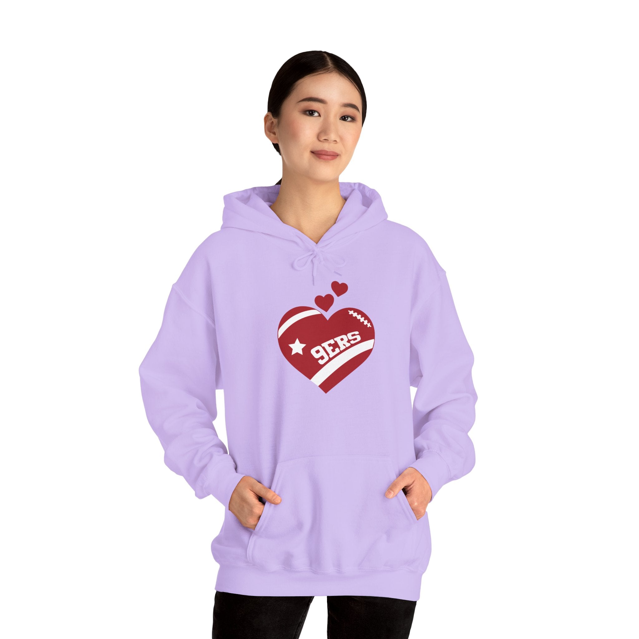 Cute Heart San Francisco Football Hoodies, SF Sports Team Sweatshirt, Football Fan Shirt, Hoodie Gift for Him-Her