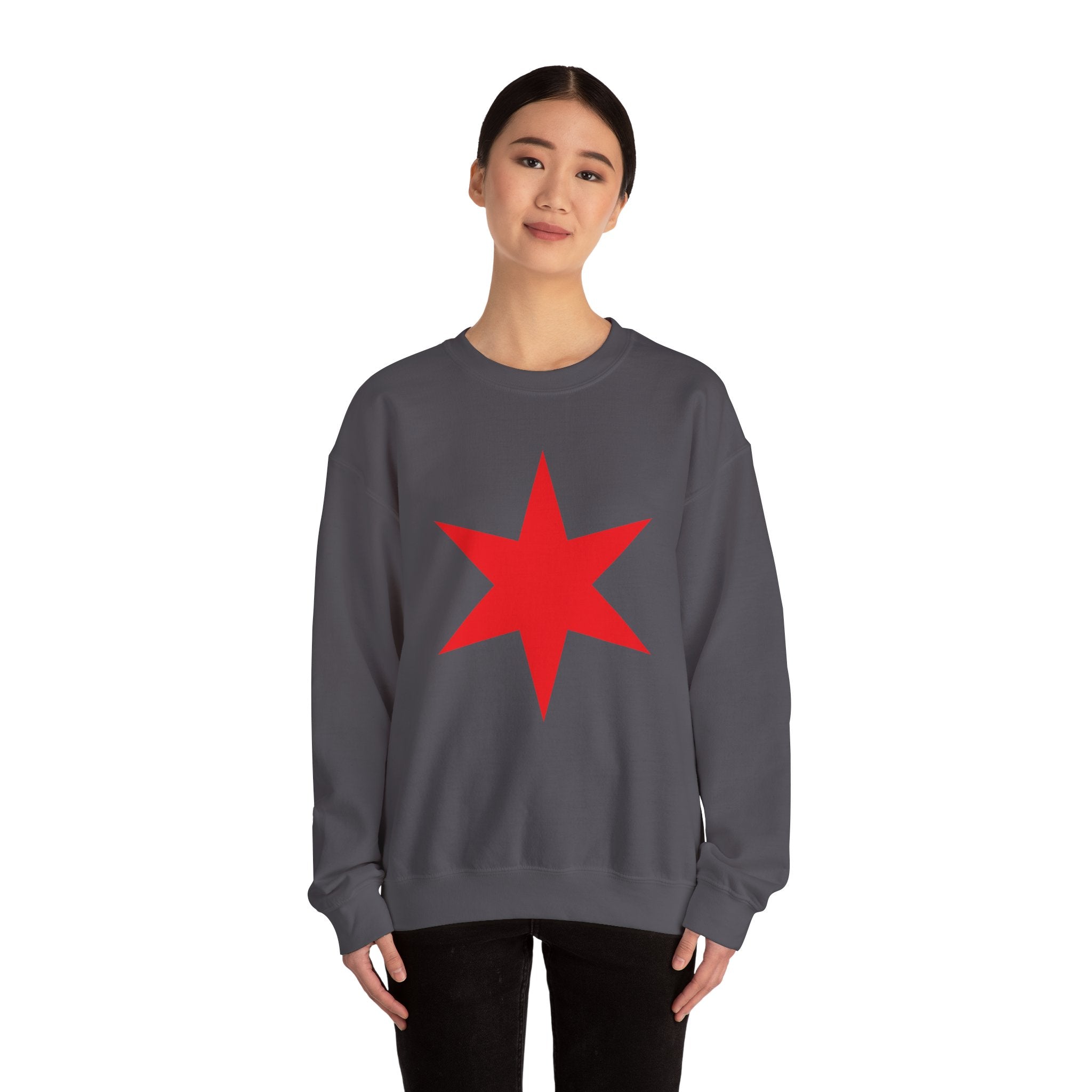 Chicago Star Sweatshirt, Wrestling Fan Unisex Sweatshirt - Gift for Him or Her, Casual Outwear, Heavy Blend Crewneck Sweatshirt