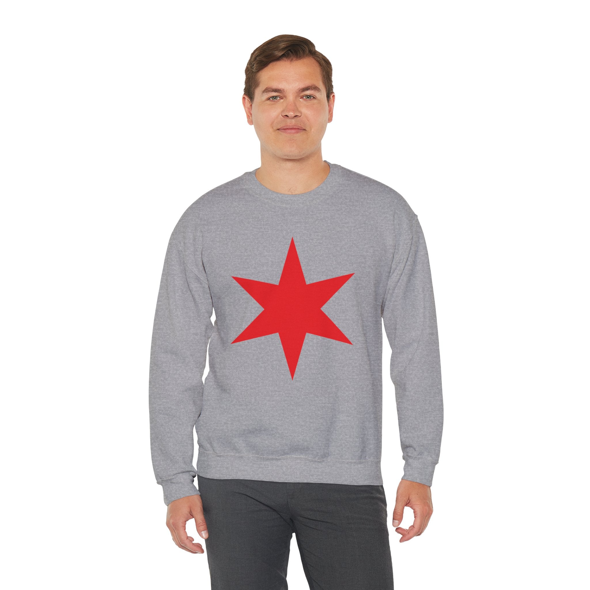 Chicago Star Sweatshirt, Wrestling Fan Unisex Sweatshirt - Gift for Him or Her, Casual Outwear, Heavy Blend Crewneck Sweatshirt