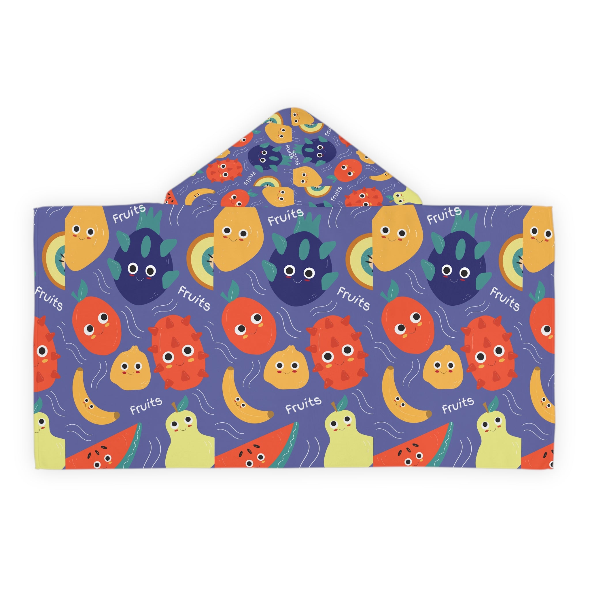 Fruit Design Hooded Towel, Cute Designs - Youth Hooded Towel