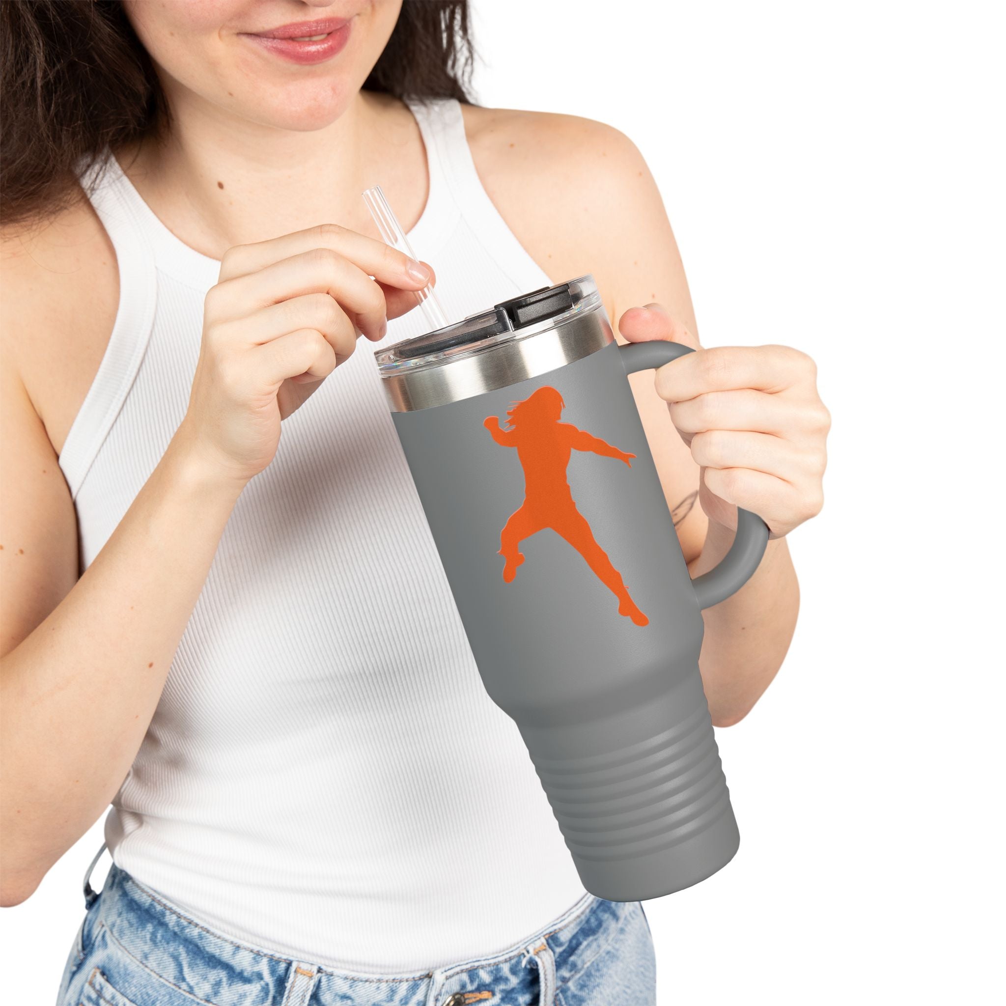 Roman Reigns Jump Orange Graphic Design,  Insulated Travel Mug, Gift for Her Gift for Him - 40oz, Gift for Her, Gift for Him