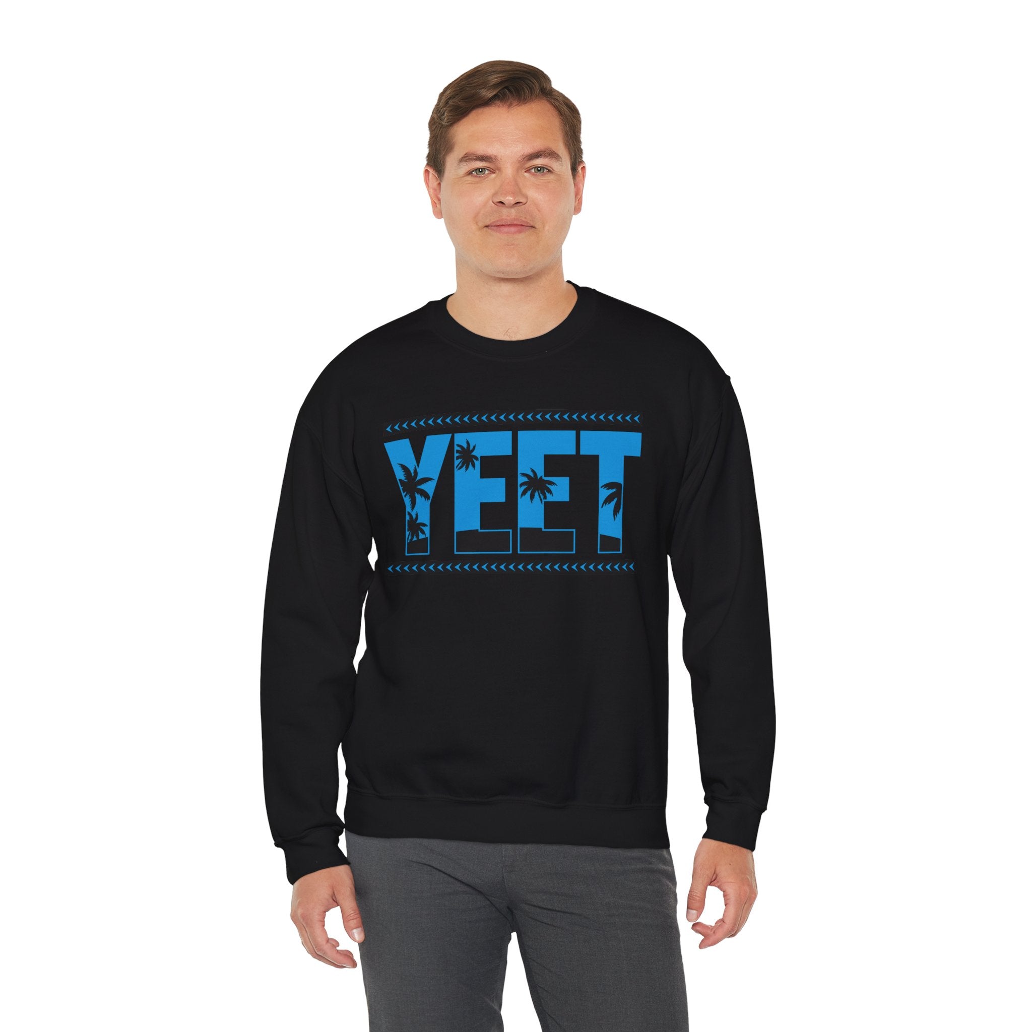 Blue Black Yeet Sweatshirt, Wrestling Fan Unisex Sweatshirt - Gift for Him or Her, Casual Outwear, Heavy Blend Crewneck Sweatshirt