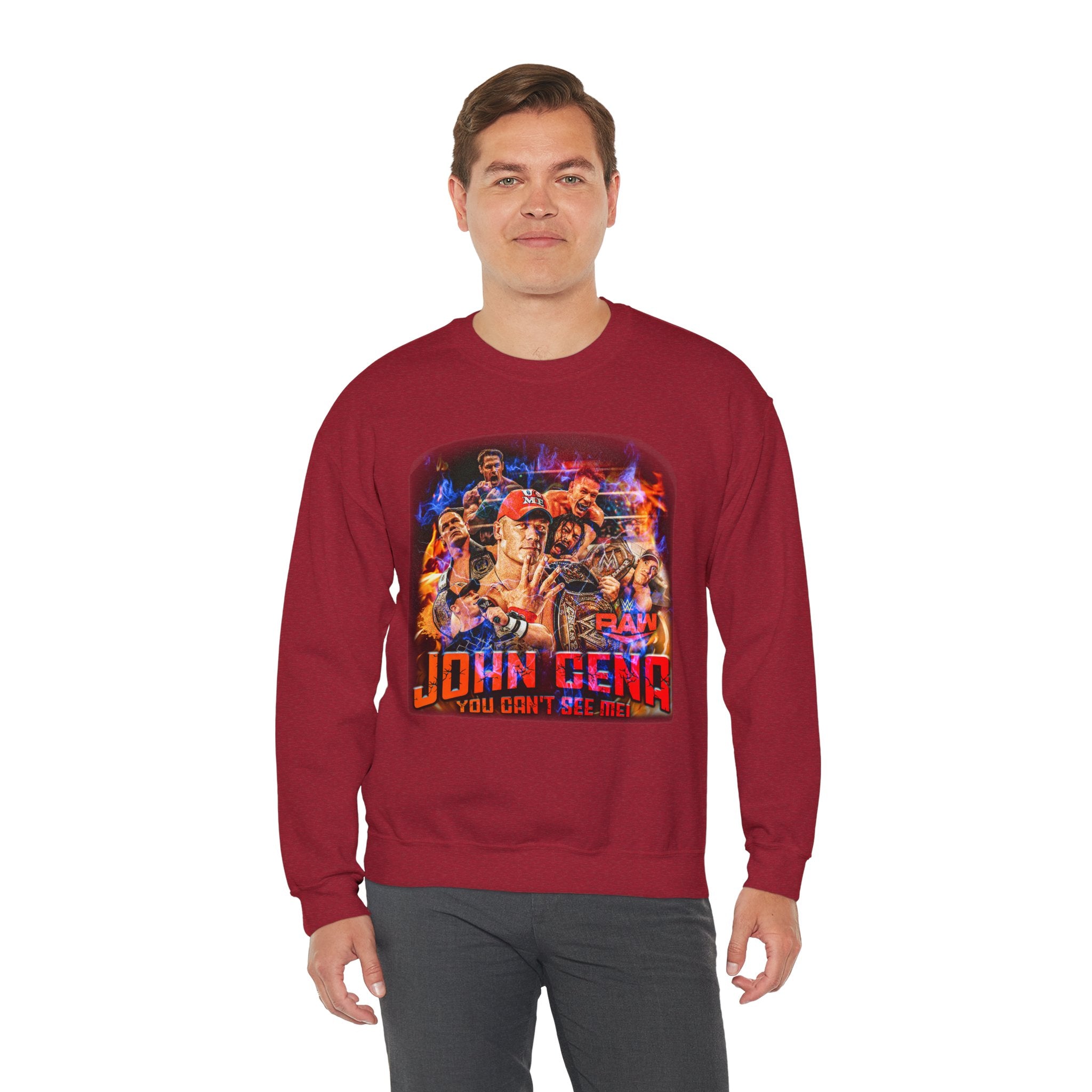 John Cena " You Can't See Me" Sweatshirt, Sports Sweatshirt, Wrestling Fan Unisex Sweatshirt - Gift for Him or Her, Casual Outwear, Heavy Blend Crewneck Sweatshirt