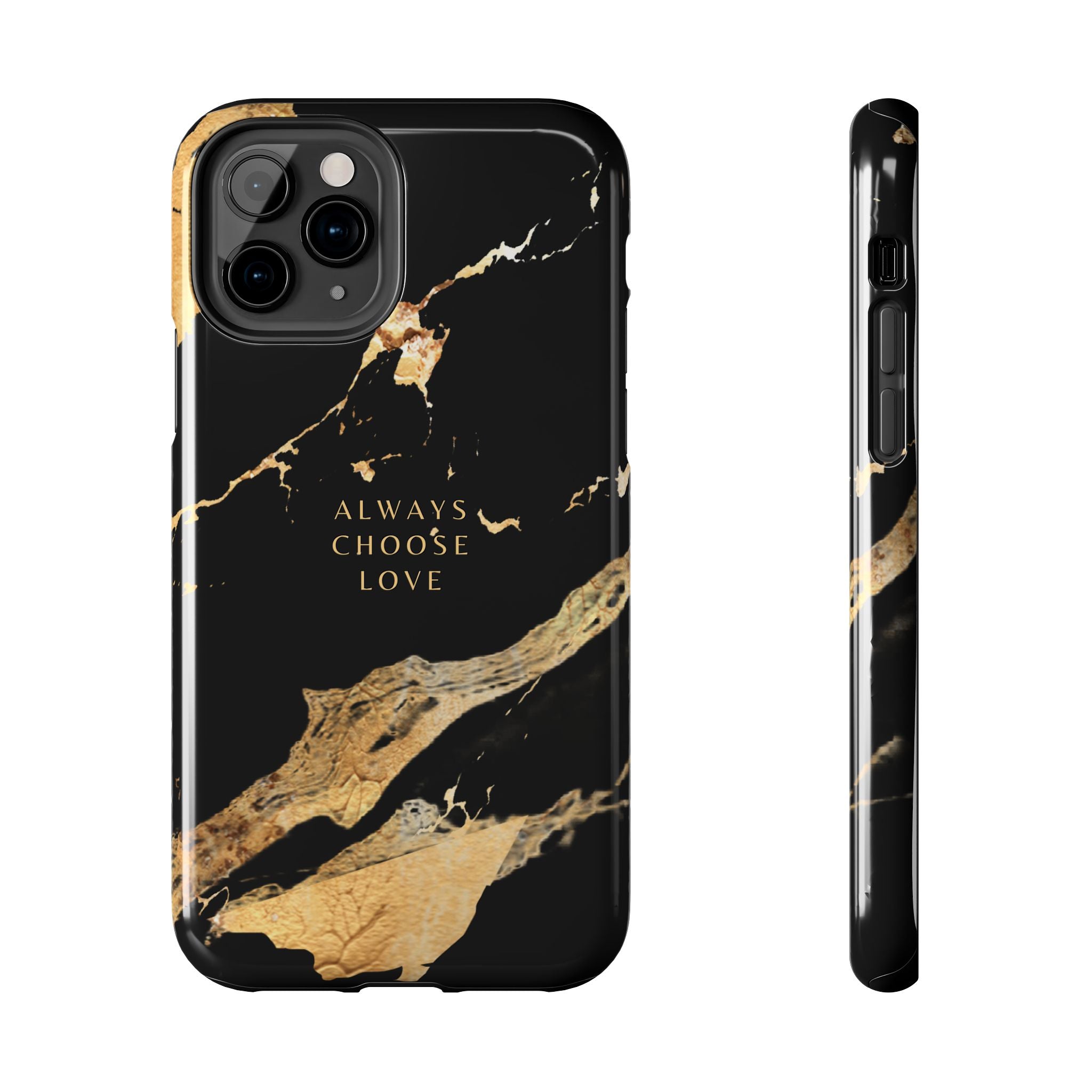 Black Gold Always Choose Love, Elegant Phone Cases, Stylish Phone Covers, Chic Phone Protectors, Fashionable Case for Her, Trendy Smartphone Accessories