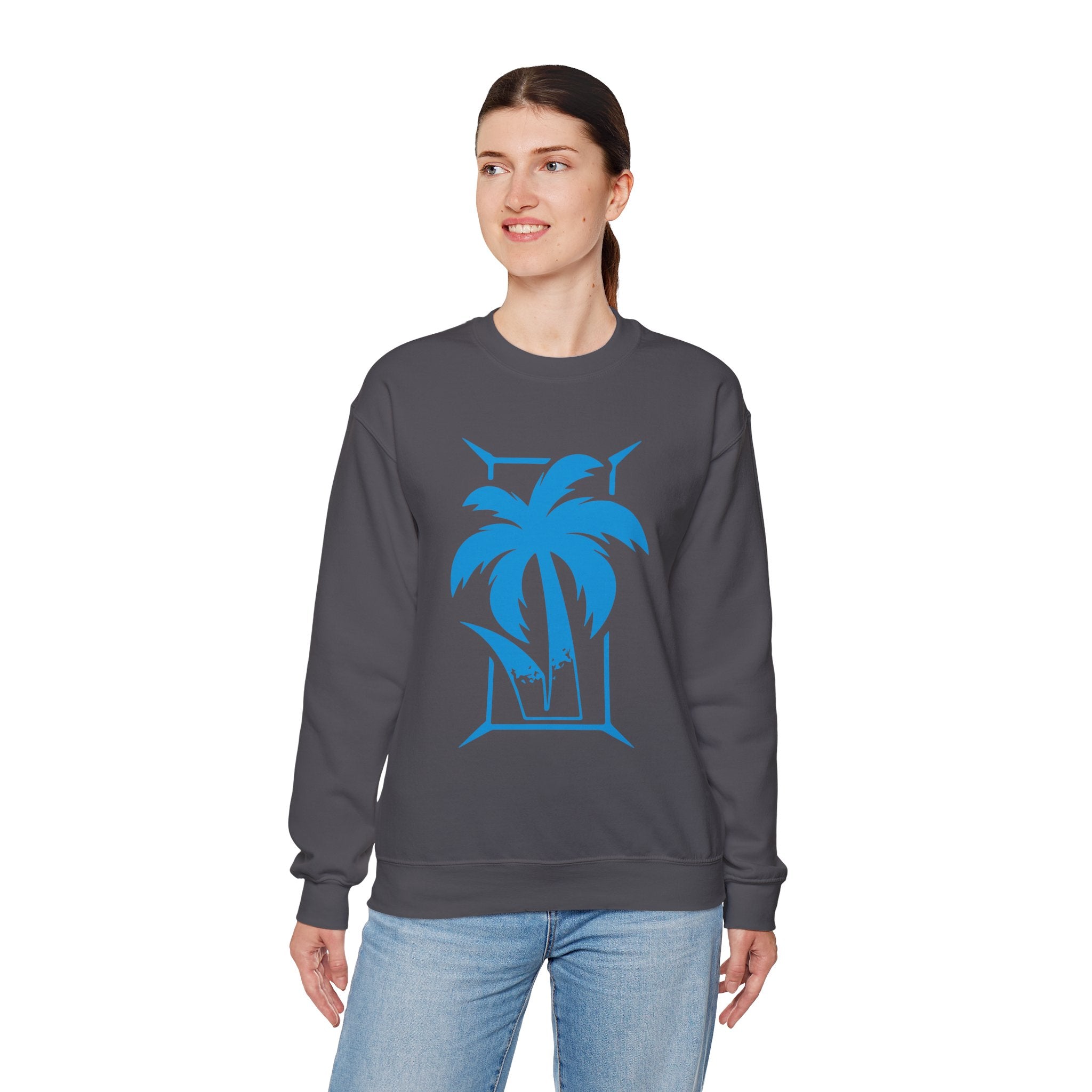 Palm Tree Design Jey Uso Sweatshirt, Wrestling Fan Unisex Sweatshirt - Gift for Him or Her, Casual Outwear, Heavy Blend Crewneck Sweatshirt