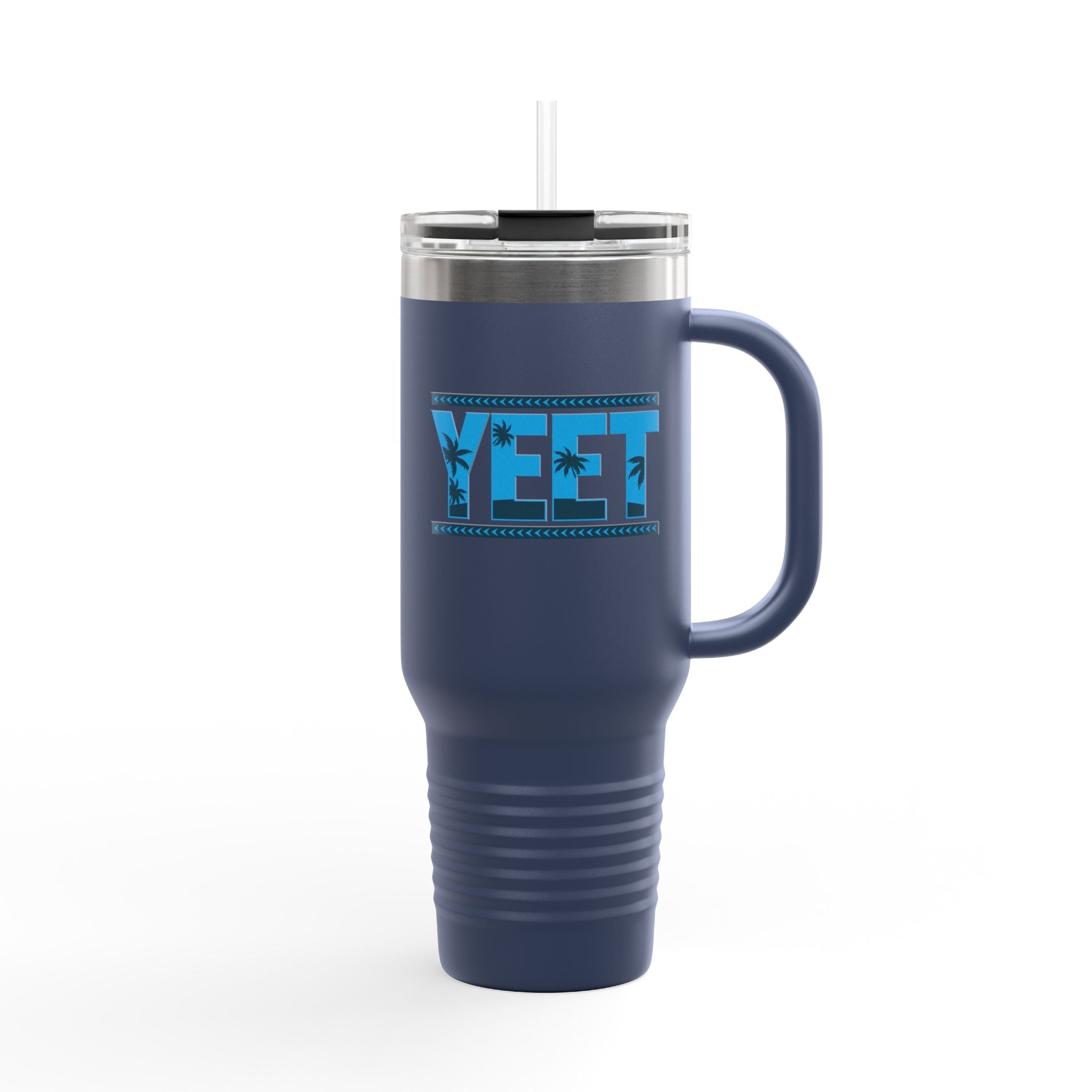 Yeet  Blue-Gray Graphic Design,  Insulated Travel Mug, Gift for Her Gift for Him - 40oz, Gift for Her, Gift for Him