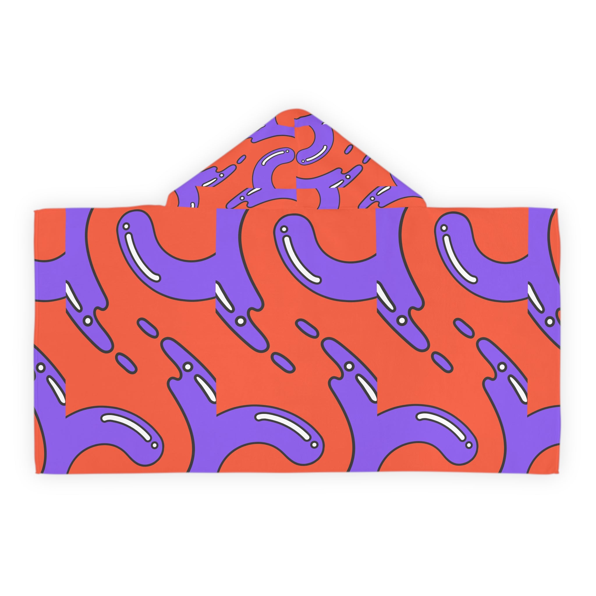 Orange and Violet Design Hooded Towel, Cute Designs - Youth Hooded Towel