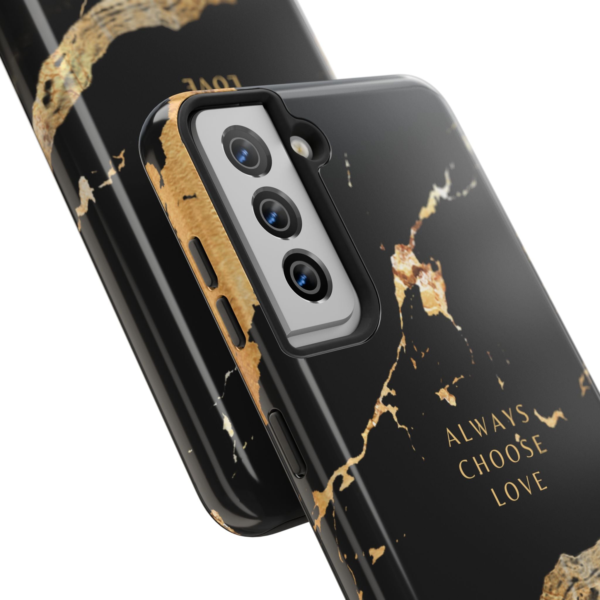 Black Gold Always Choose Love, Elegant Phone Cases, Stylish Phone Covers, Chic Phone Protectors, Fashionable Case for Her, Trendy Smartphone Accessories