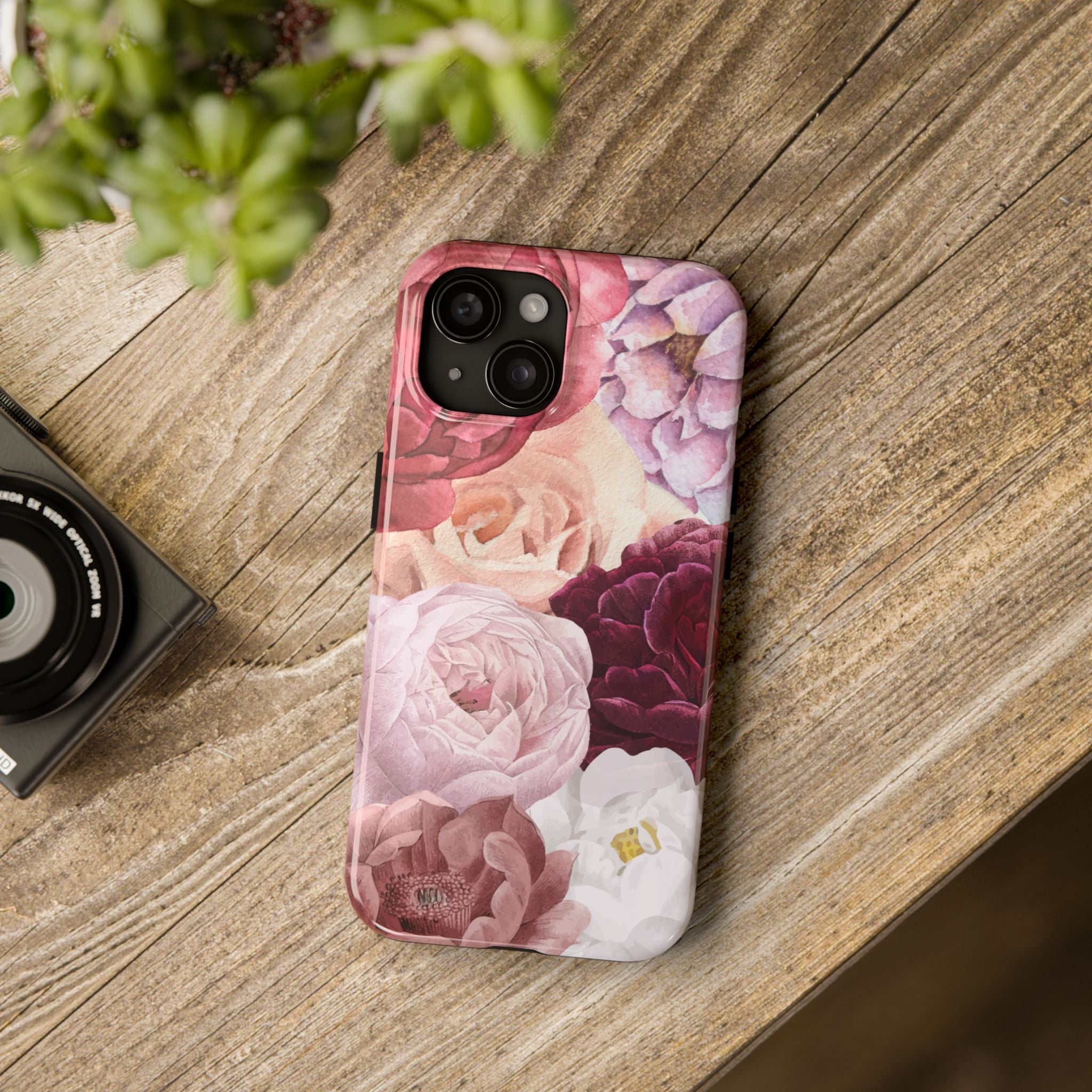 Pink Purple Watercolor Flower, Elegant Phone Cases, Stylish Phone Covers, Chic Phone Protectors, Fashionable Case for Her, Trendy Smartphone Accessories