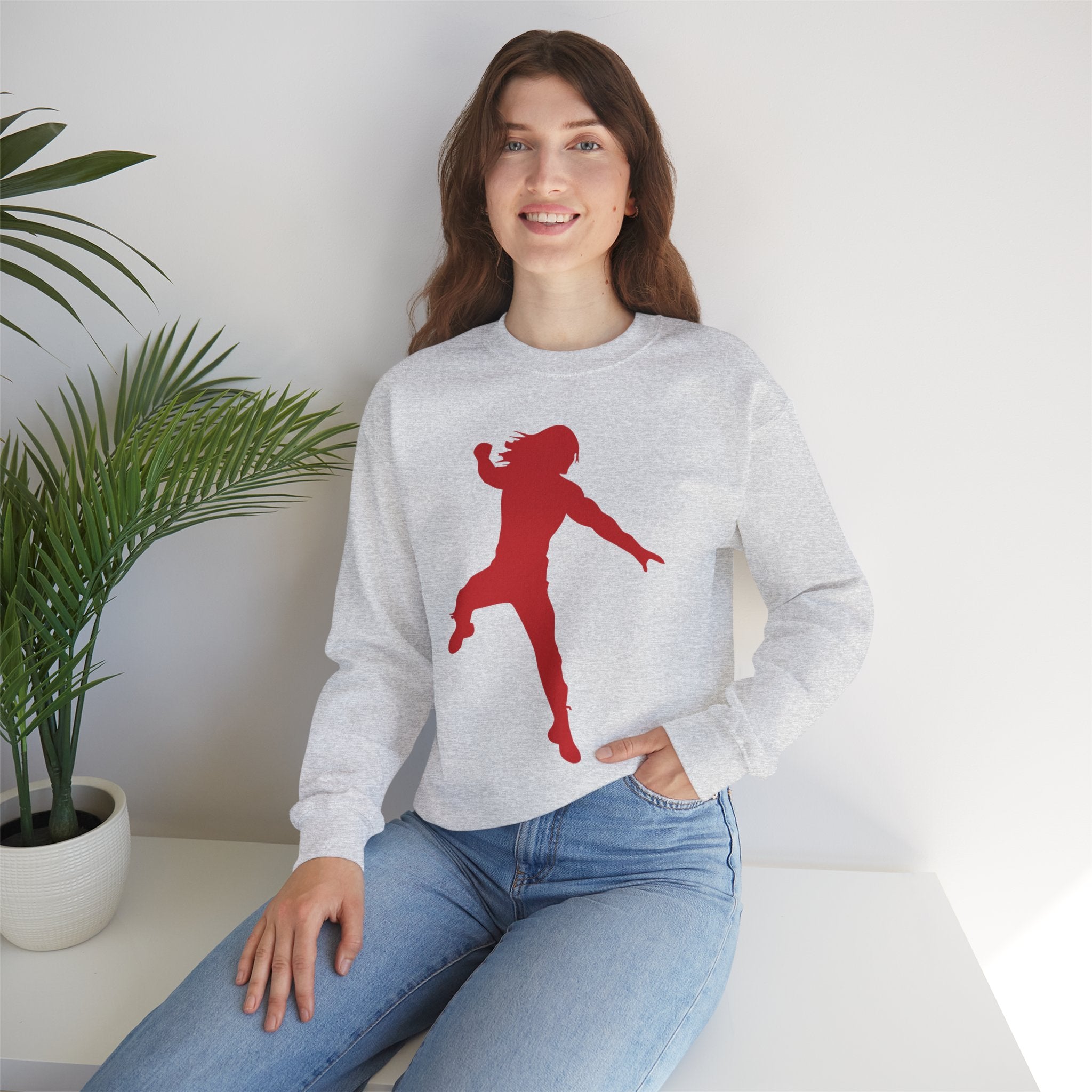 Roman Reigns Red Design, Wrestling Fan Unisex Sweatshirt - Gift for Him or Her, Casual Outwear, Graphic Design, Heavy Blend Crewneck Sweatshirt
