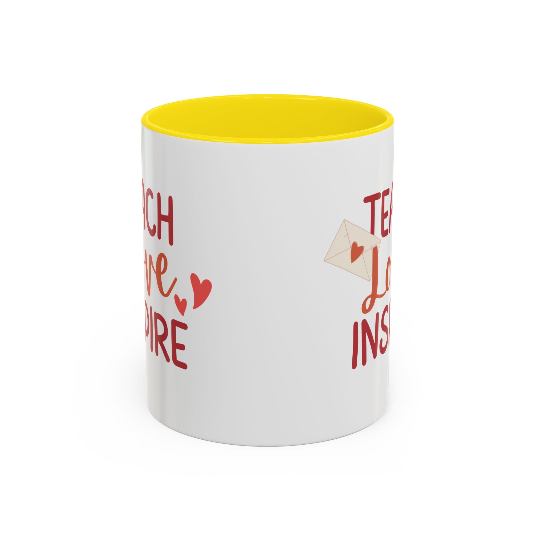 Teach, Love, Inspire Valentine's Design,  Holiday Drinkware, Valentines, Christmas Birthday Gifts for Teachers, Coffee Mug for Teacher Valentines Day,