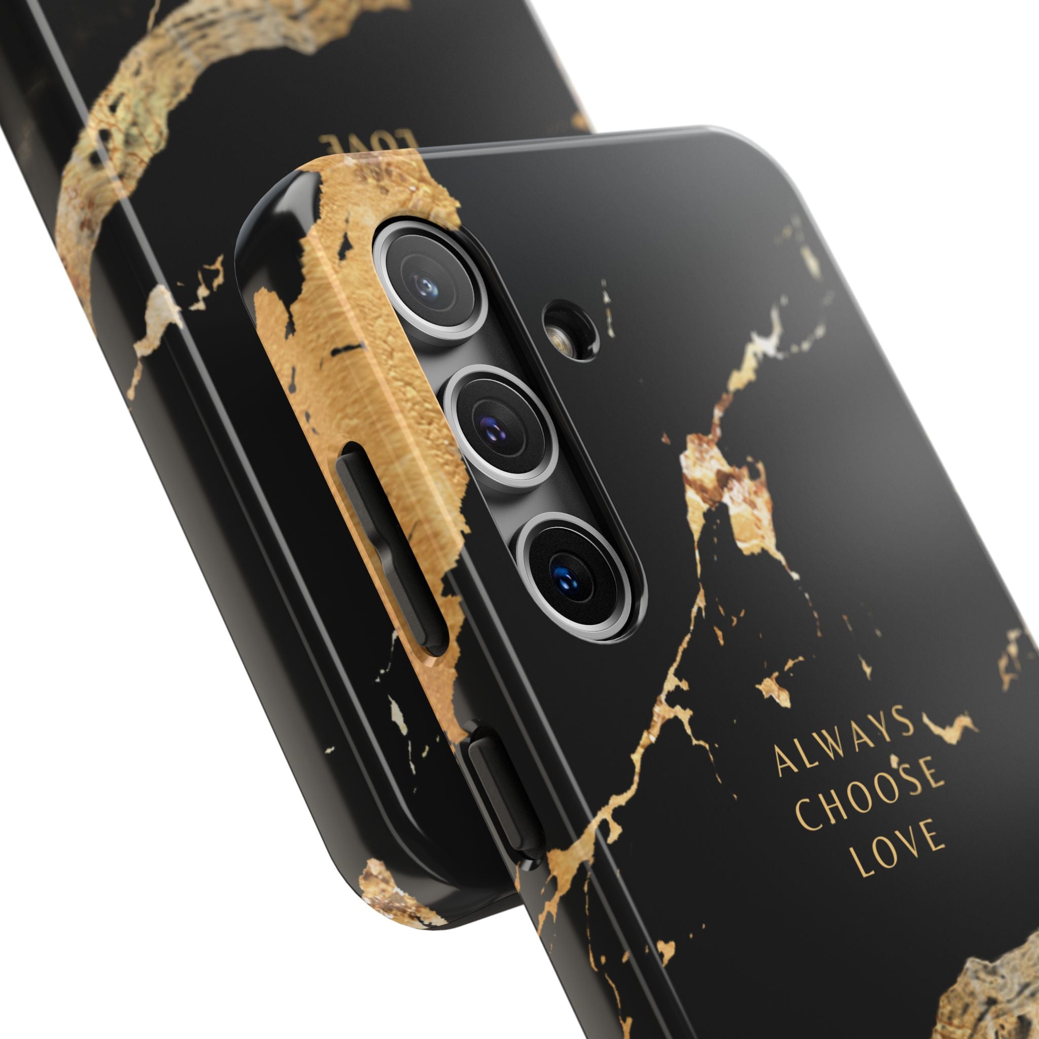 Black Gold Always Choose Love, Elegant Phone Cases, Stylish Phone Covers, Chic Phone Protectors, Fashionable Case for Her, Trendy Smartphone Accessories