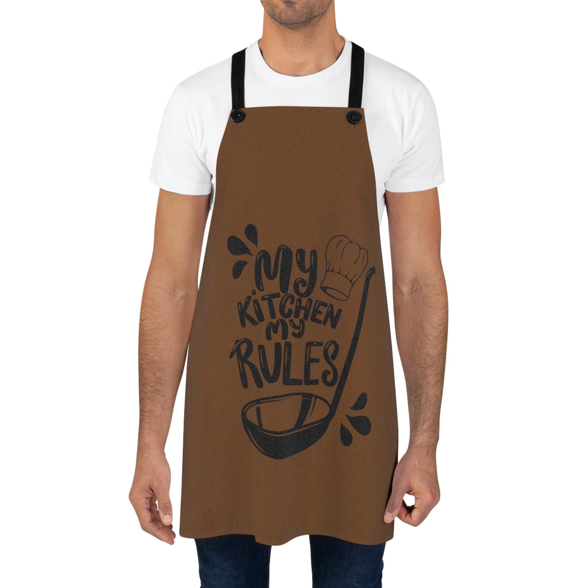 Brown "My Kitchen My Rules", Unisex Apron, Apron for Her, Apron for Him, Food Lover, Kitchen Accessories