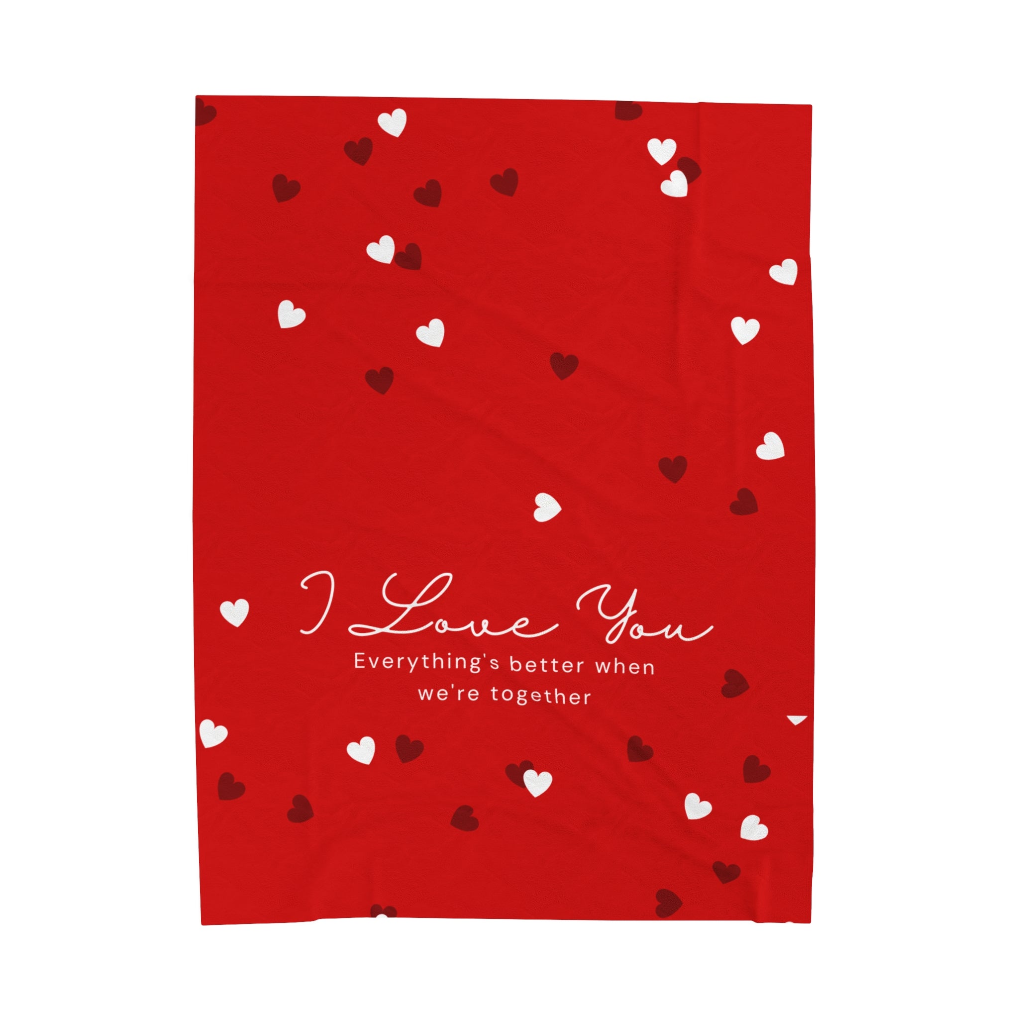 Fleece Blanket - Red Simple Hearts Love You - Valentine's Couple Gifts for Men, Women - Super Cozy Comfy - Christmas, Wedding, Anniversary, Birthday Gifts for Him, Her, Gifts for Boyfriend, Girlfriend