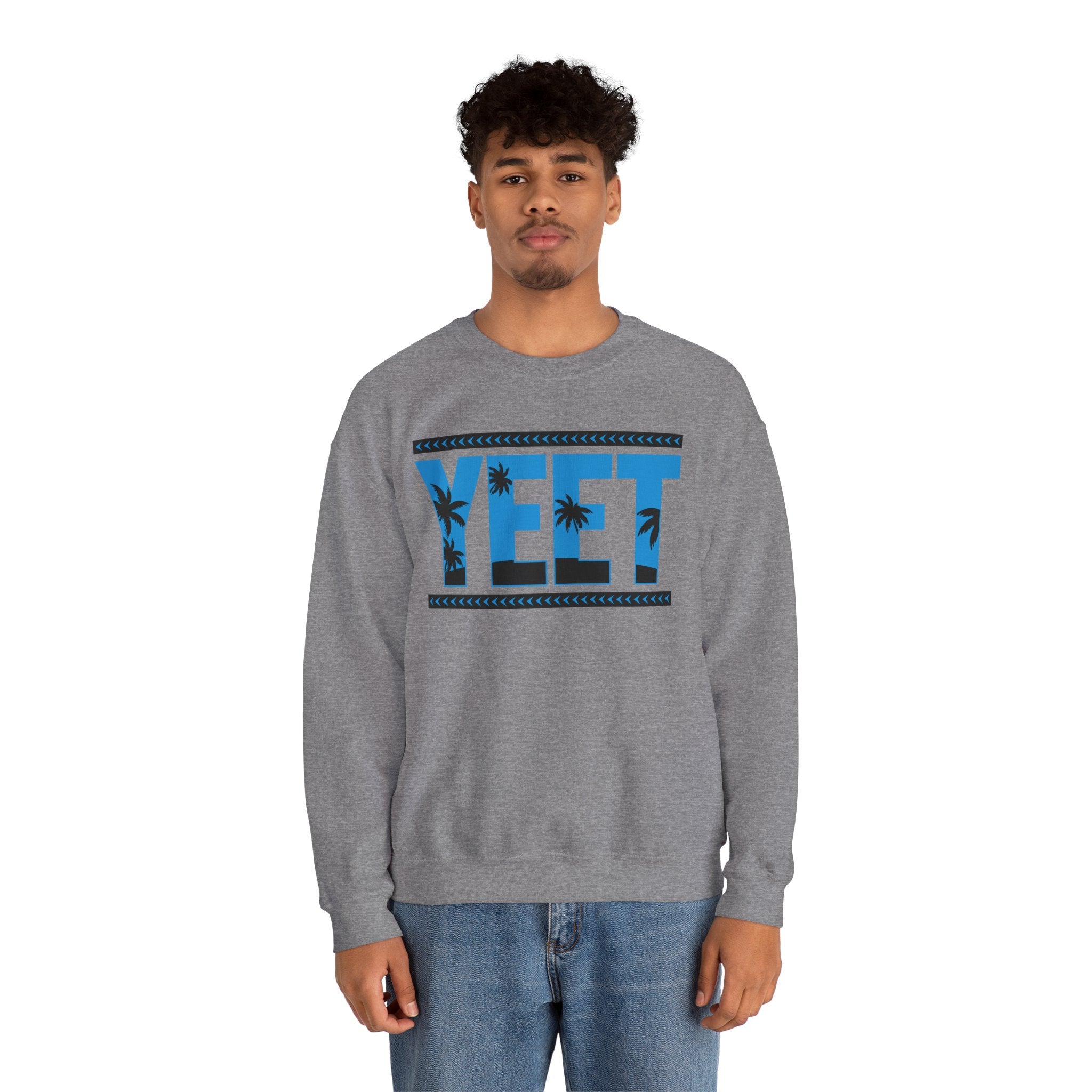 Blue Black Yeet Sweatshirt, Wrestling Fan Unisex Sweatshirt - Gift for Him or Her, Casual Outwear, Heavy Blend Crewneck Sweatshirt