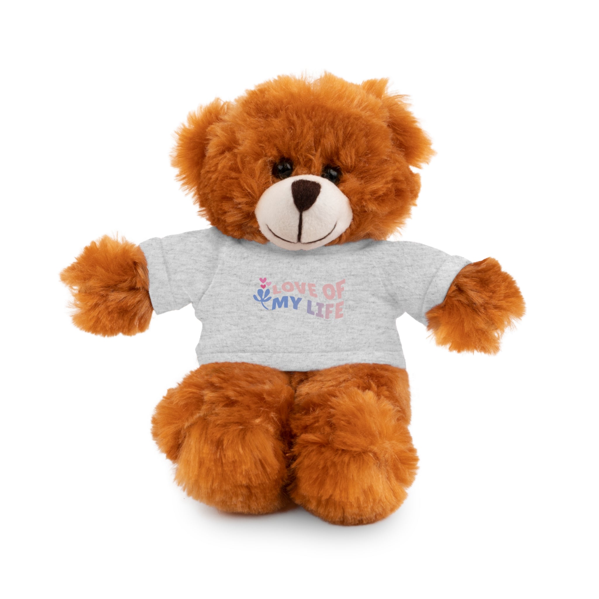 Teddy Bear Plushy, Love of My Life, Stuffed Animals Shirt Printed, Suitable for Soft Valentine's Day Gift