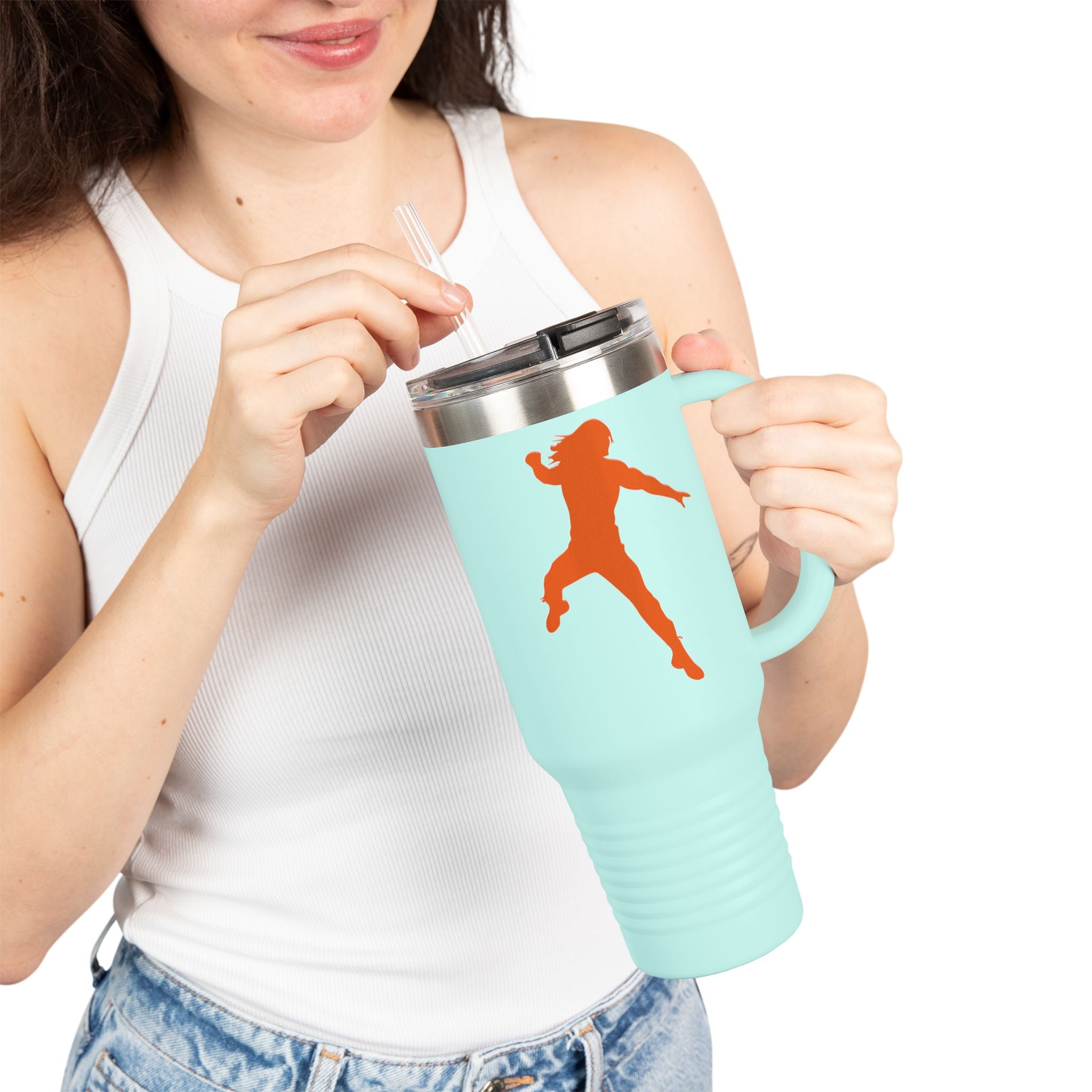 Roman Reigns Jump Orange Graphic Design,  Insulated Travel Mug, Gift for Her Gift for Him - 40oz, Gift for Her, Gift for Him