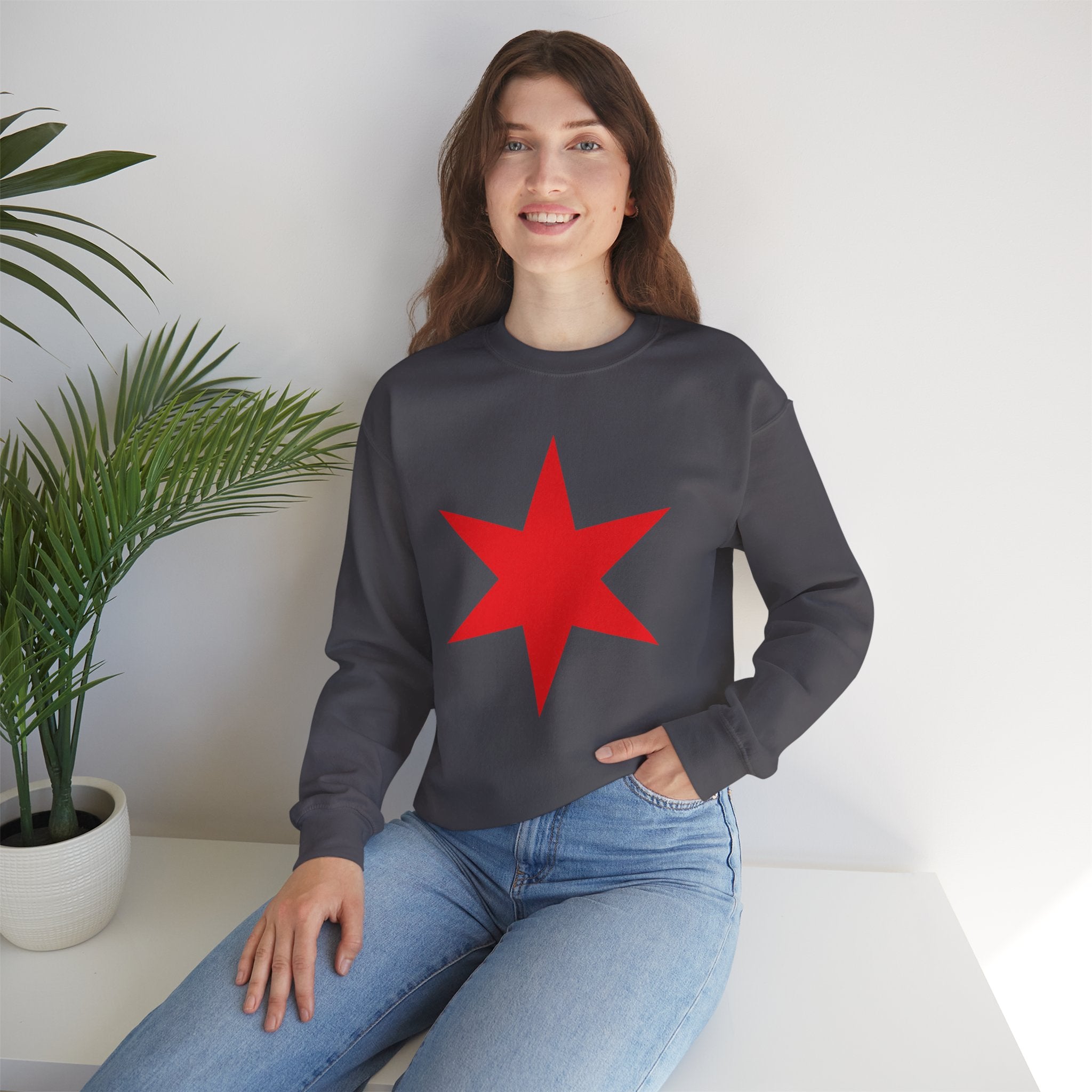 Chicago Star Sweatshirt, Wrestling Fan Unisex Sweatshirt - Gift for Him or Her, Casual Outwear, Heavy Blend Crewneck Sweatshirt