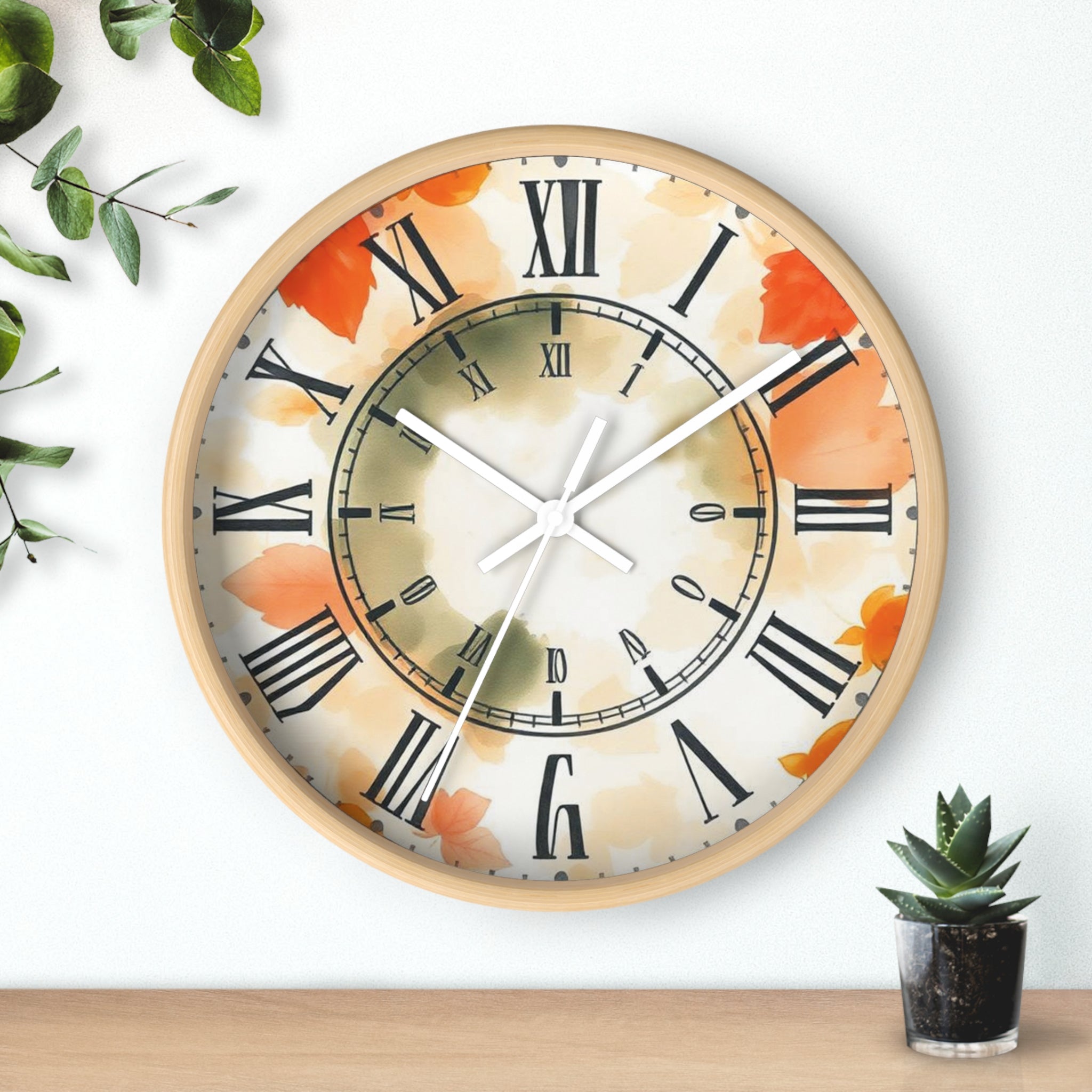 Autumn Design Elegant Wall Clock, Home Decor, Wall Art