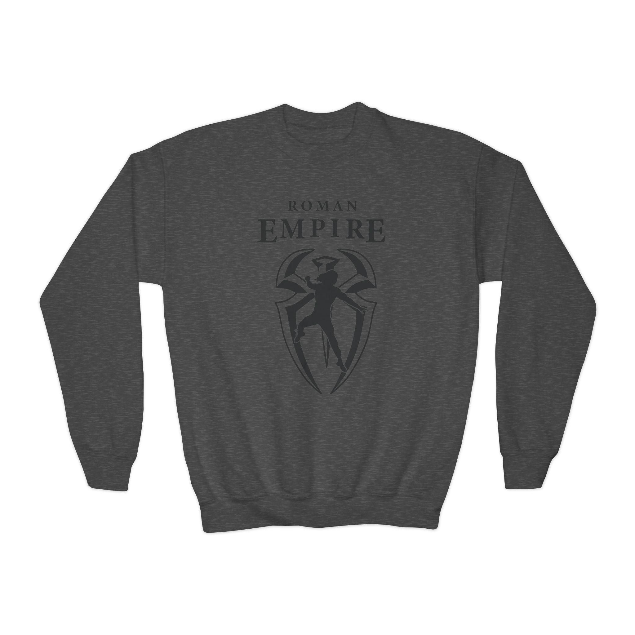 Roman Empire, Roman Reigns Jump Graphic Logo Design, Youth Sports Fan Crewneck Sweatshirt for Kids, Perfect Gift for Kids, Unisex Sweatshirt, Casual Outwear