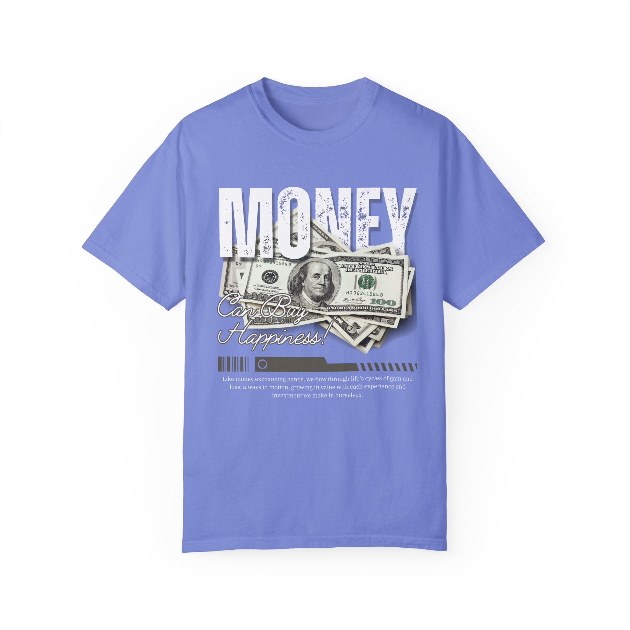 Money Can Buy Happiness, Graphic Design Unisex T-shirt, Casual Cotton Outwear, Gift for Him- Gift for Her, Stylish Tee, Cool Shirt, Trendy Apparel, Comfortable Top,