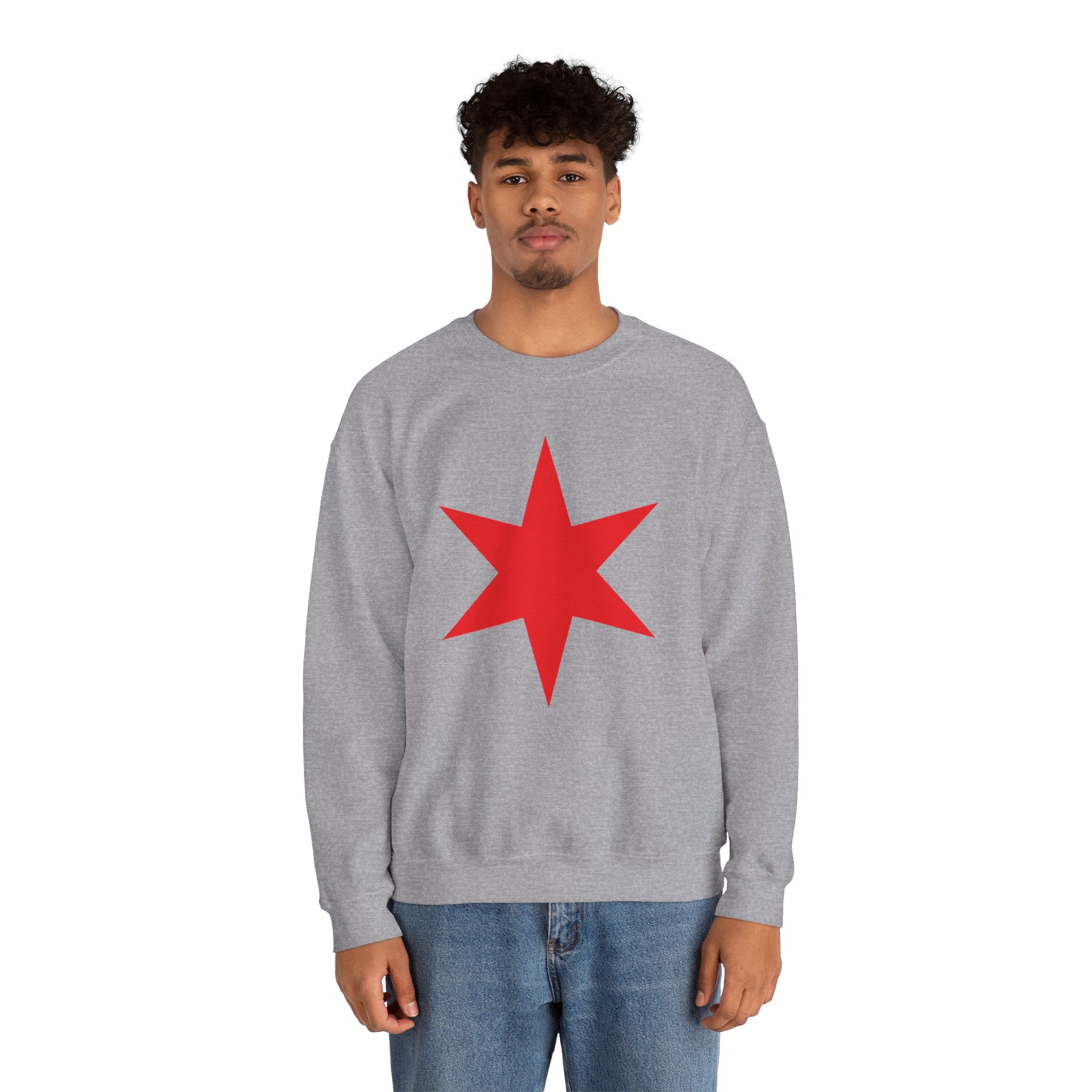 Chicago Star Sweatshirt, Wrestling Fan Unisex Sweatshirt - Gift for Him or Her, Casual Outwear, Heavy Blend Crewneck Sweatshirt