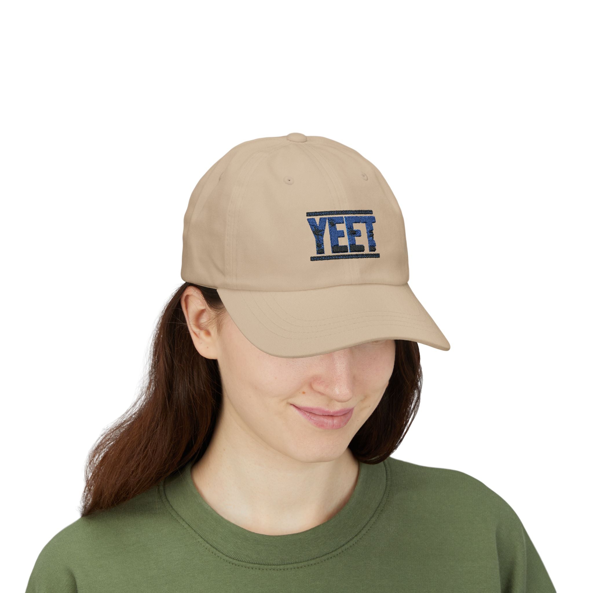 Yeet Blue-Black Graphic Text Design, Sports Fan, Wrestling Dad Cap for Her and Him - Unisex Classic