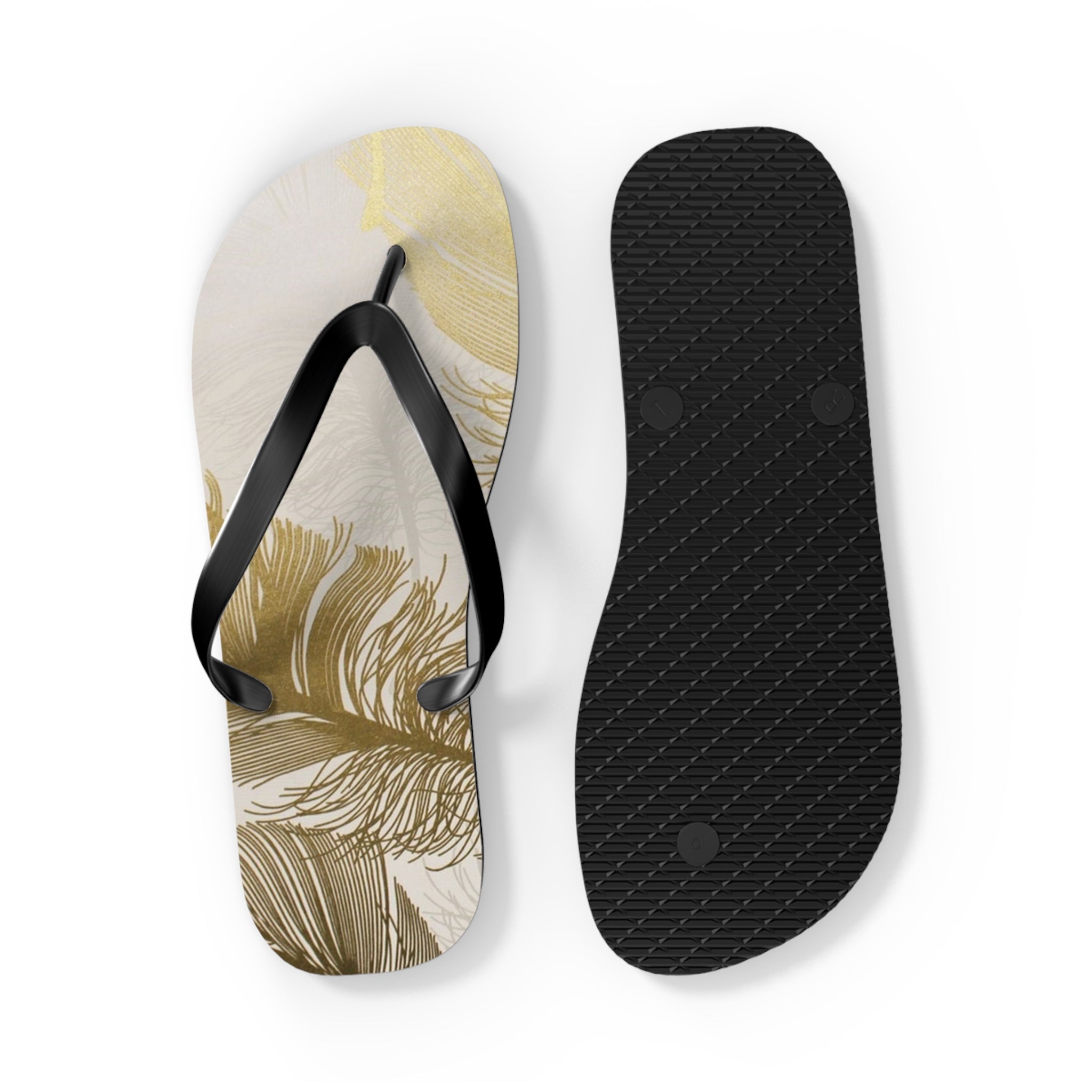 White and Gold Modern Design, Flip Flops for Women, Cute Designs, Everyday Use, Indoor Sleepers