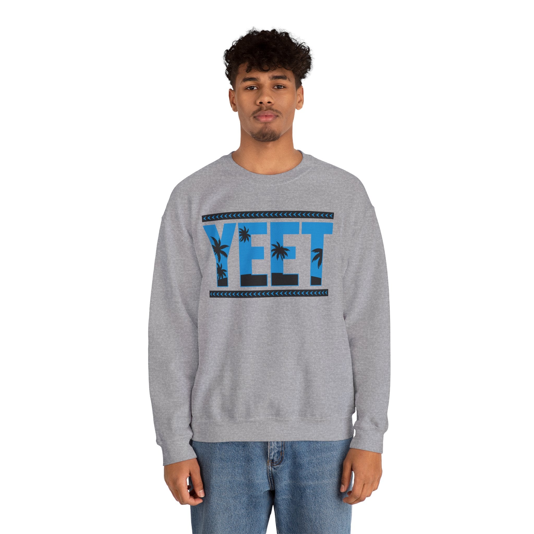 Blue Black Yeet Sweatshirt, Wrestling Fan Unisex Sweatshirt - Gift for Him or Her, Casual Outwear, Heavy Blend Crewneck Sweatshirt