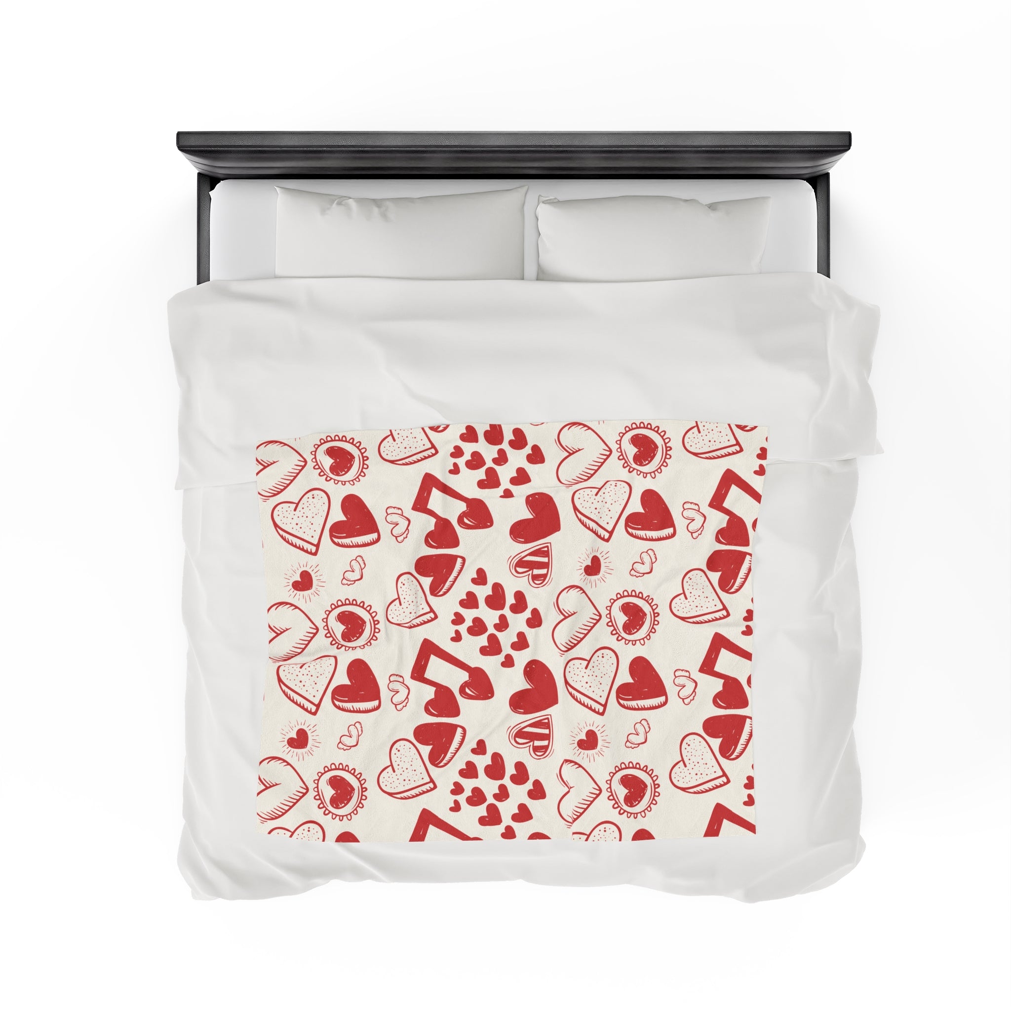 Fleece Blanket - Red Doodle - Valentine's Couple Gifts for Men, Women - Super Cozy Comfy - Christmas, Wedding, Anniversary, Birthday Gifts for Him, Her, Gifts for Boyfriend, Girlfriend