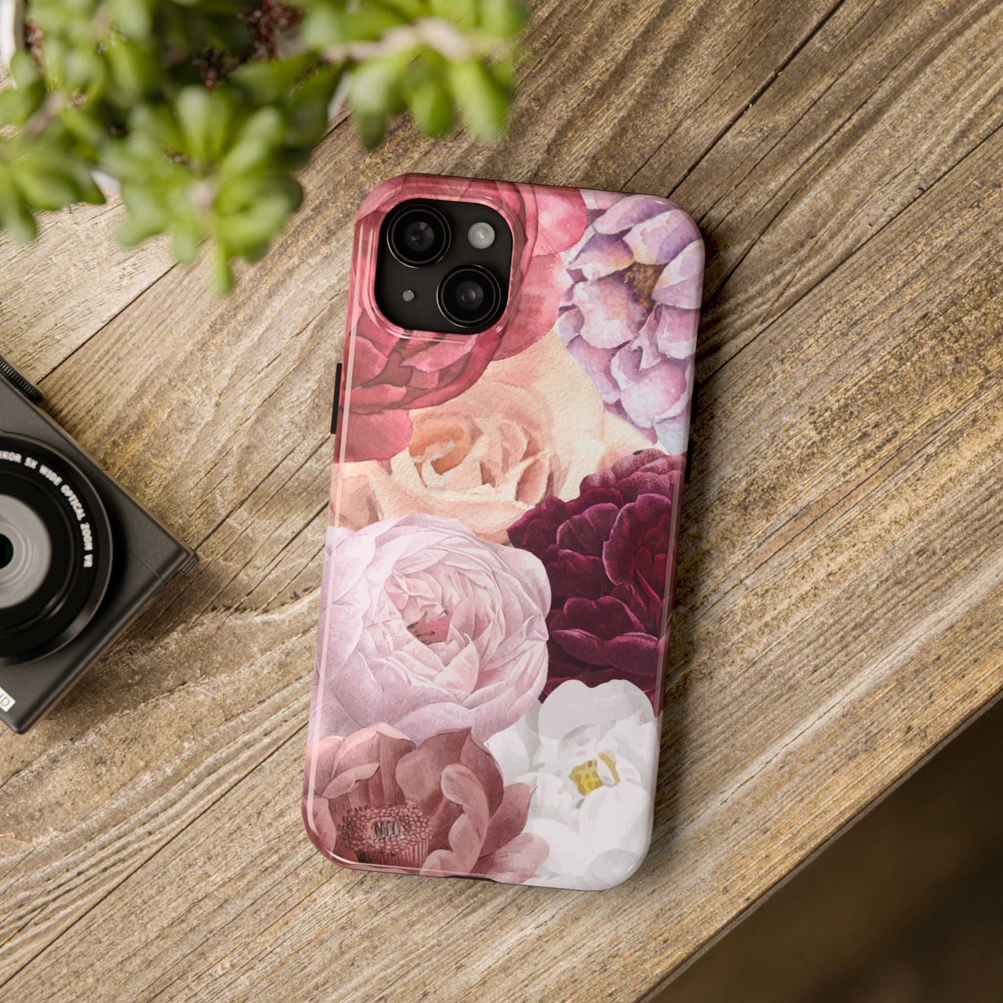 Pink Purple Watercolor Flower, Elegant Phone Cases, Stylish Phone Covers, Chic Phone Protectors, Fashionable Case for Her, Trendy Smartphone Accessories