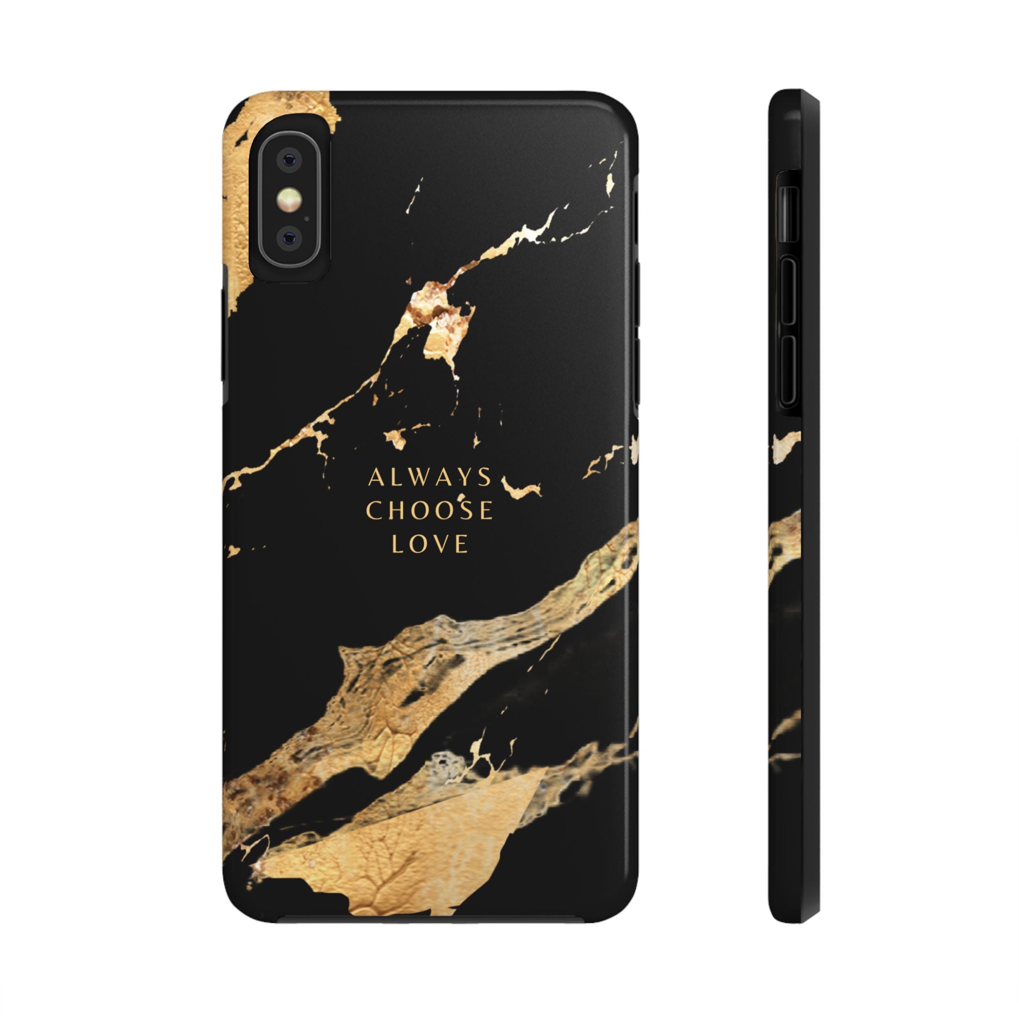 Black Gold Always Choose Love, Elegant Phone Cases, Stylish Phone Covers, Chic Phone Protectors, Fashionable Case for Her, Trendy Smartphone Accessories