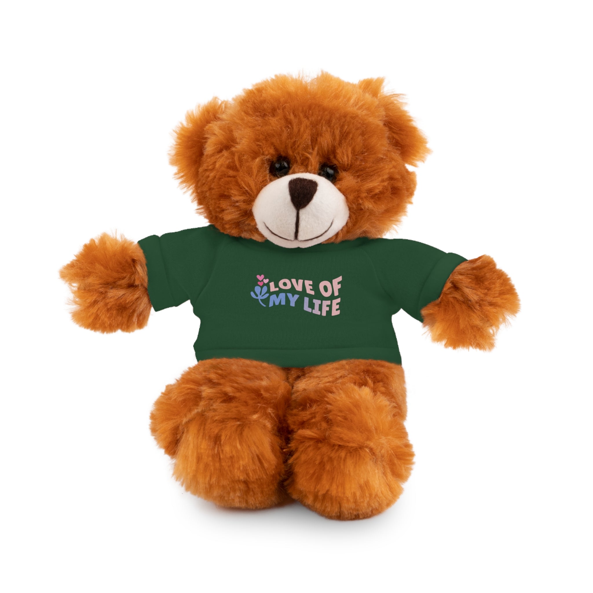 Teddy Bear Plushy, Love of My Life, Stuffed Animals Shirt Printed, Suitable for Soft Valentine's Day Gift