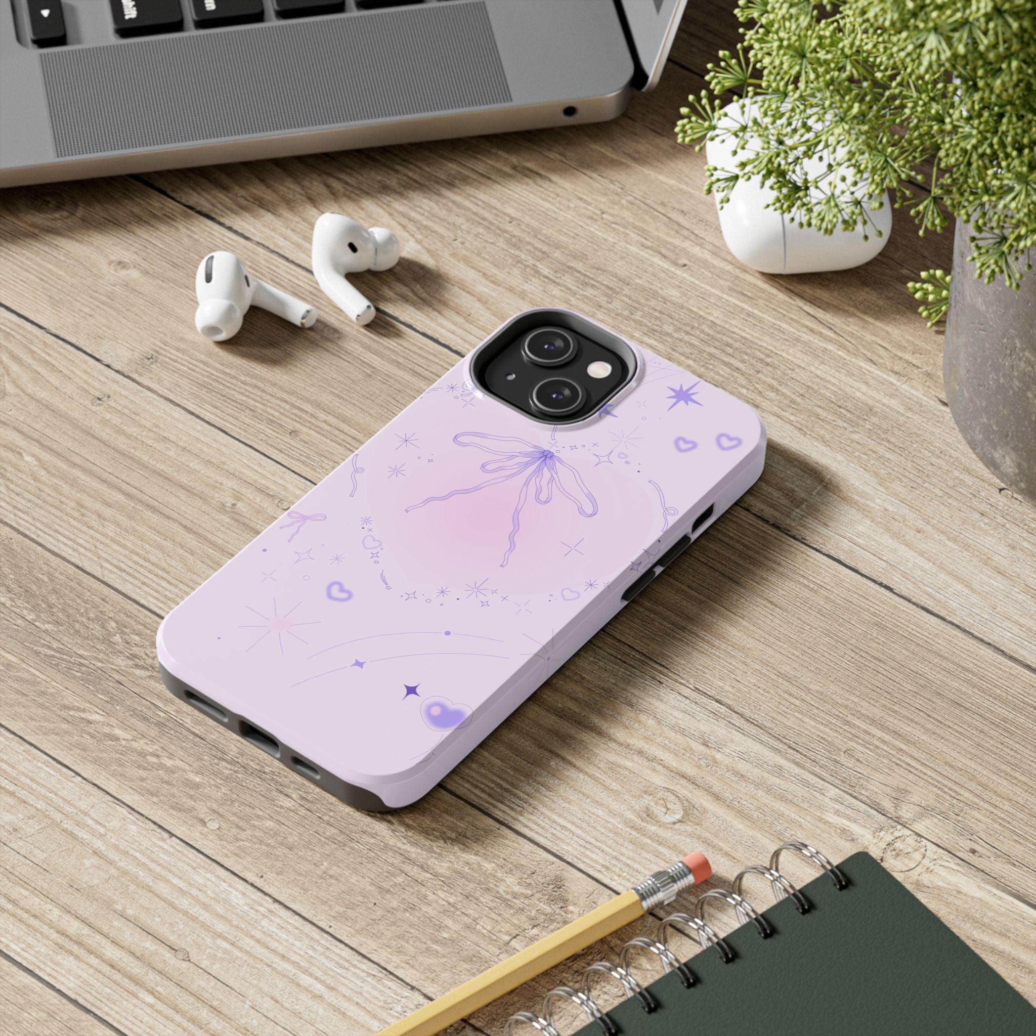 Pink Purple Delicate Fine Line Design, Elegant Phone Cases, Stylish Phone Covers, Chic Phone Protectors, Fashionable Case for Her, Trendy Smartphone Accessories