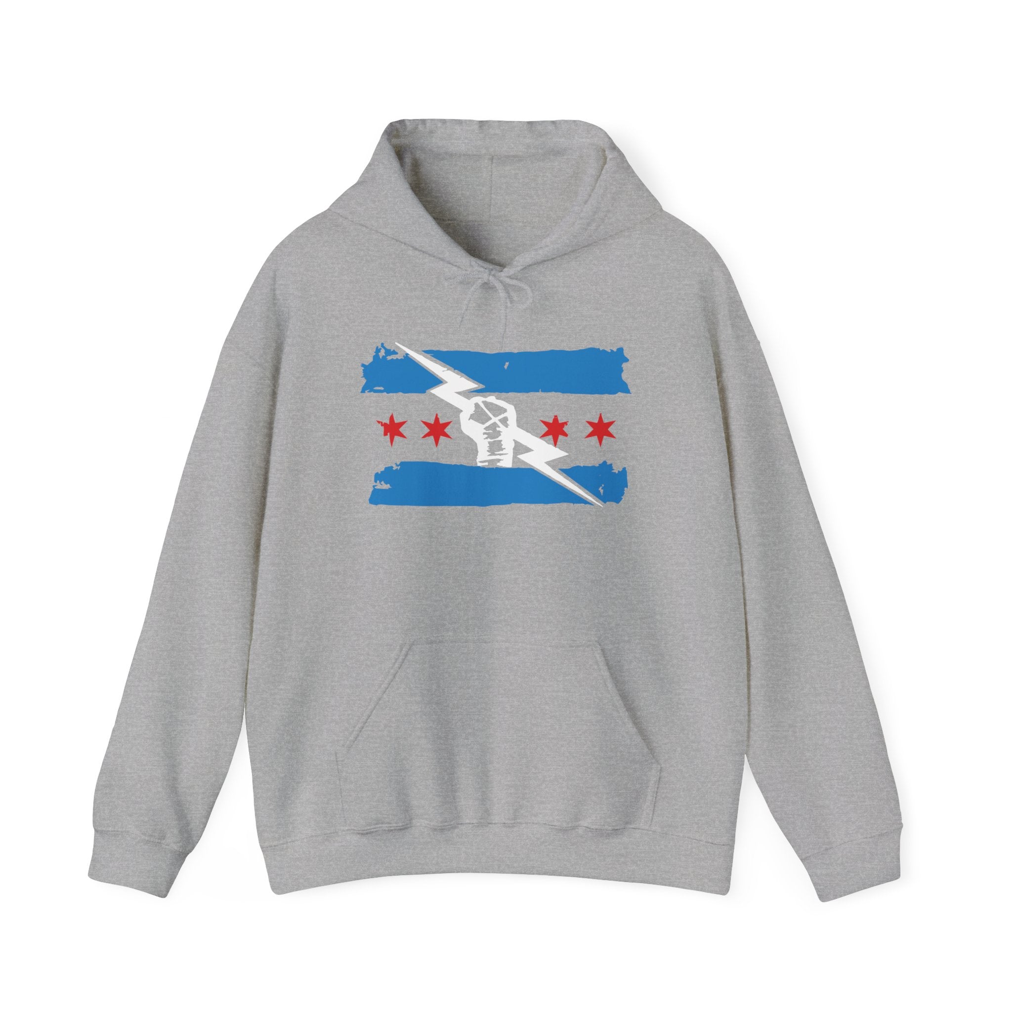 CM Punk Flag Blue-White Design Hoodies, Gift for Her - Gift for Him, Sports Fan Wrestling Unisex Hooded Sweatshirt, Casual Outwear