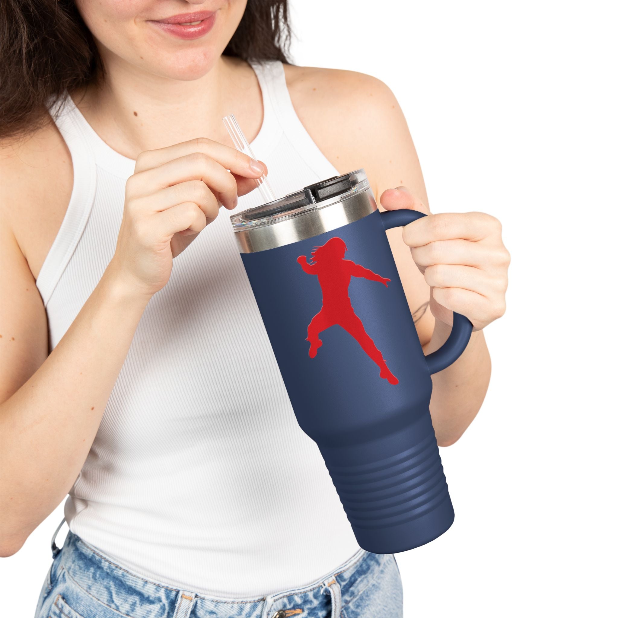 Roman Reigns Jump Red Graphic Design,  Insulated Travel Mug, Gift for Her Gift for Him - 40oz, Gift for Her, Gift for Him