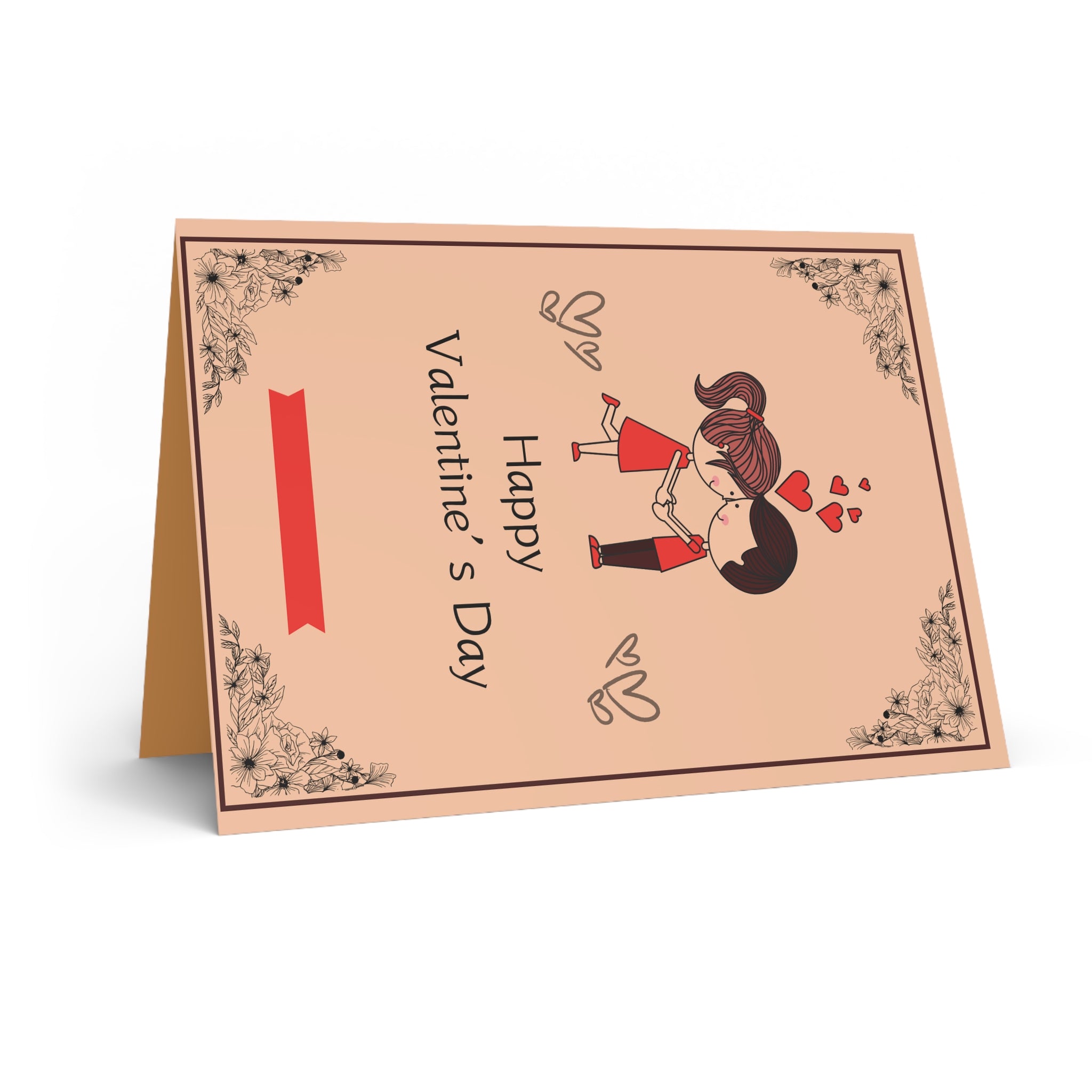 Brown Happy Valentines Day Card for Wife Husband, Sweet Valentine's Day Cards for Girlfriend Boyfriend, Happy Valentine's Day Greeting Cards