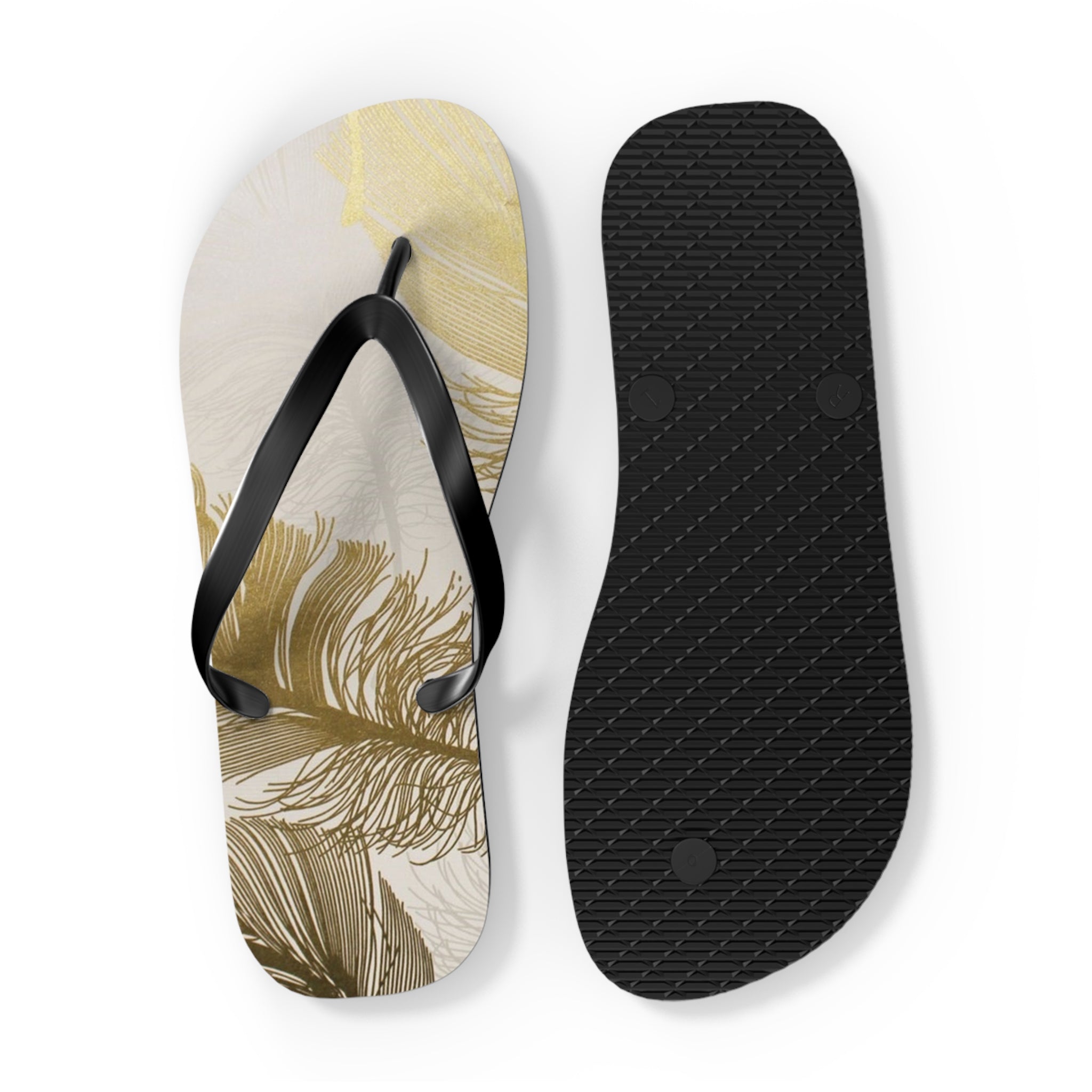 White and Gold Modern Design, Flip Flops for Women, Cute Designs, Everyday Use, Indoor Sleepers