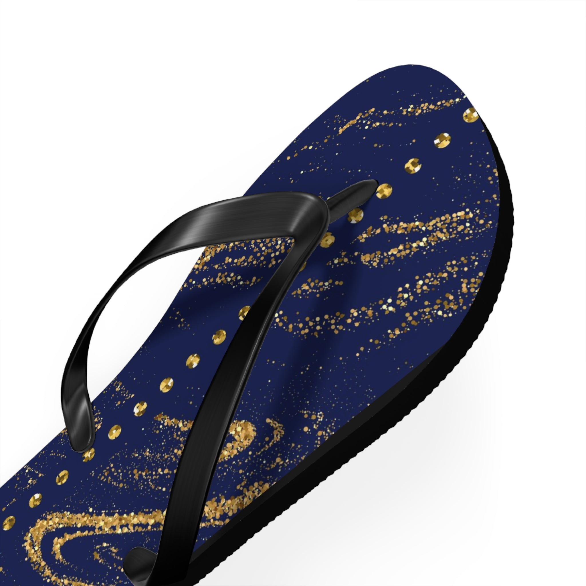 Dark Blue and Gold, Flip Flops for Women, Cute Designs, Everyday Use, Indoor Sleepers