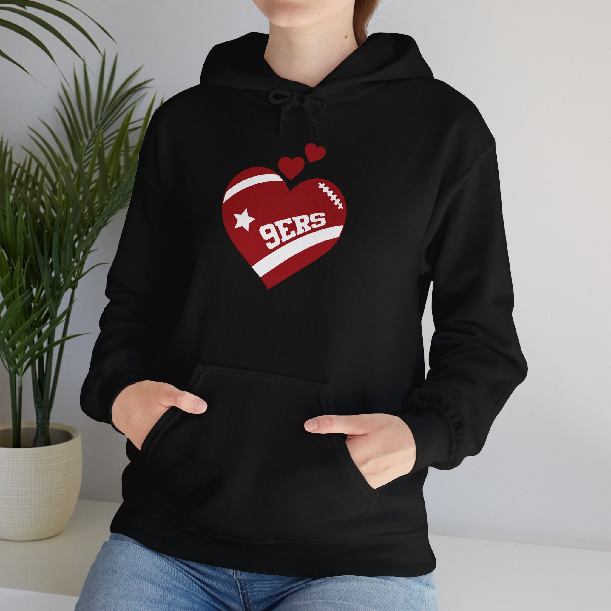 Cute Heart San Francisco Football Hoodies, SF Sports Team Sweatshirt, Football Fan Shirt, Hoodie Gift for Him-Her