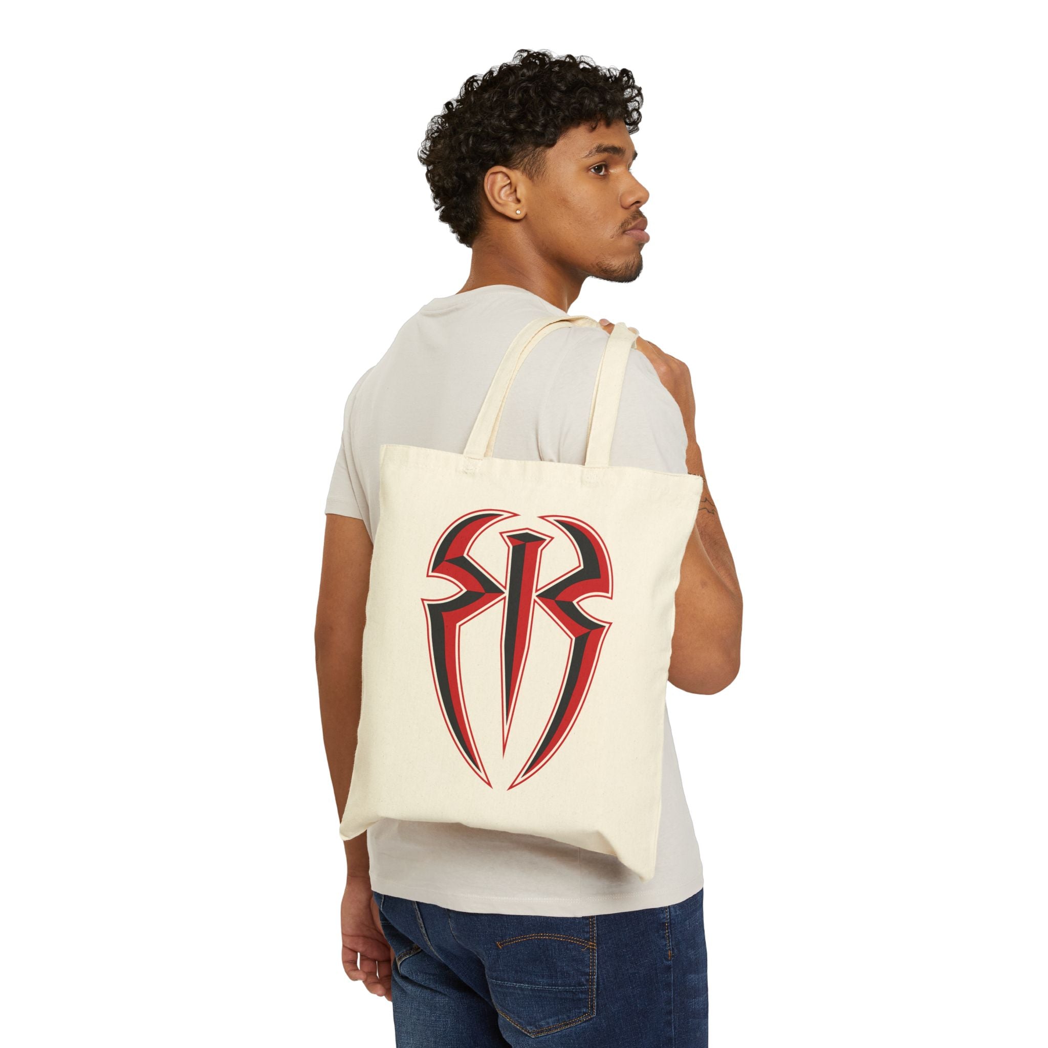 Roman Reigns White-Red-Black Design, Sports Fan Tote Bag, Unisex , Gift Tote Bag for Him-Her