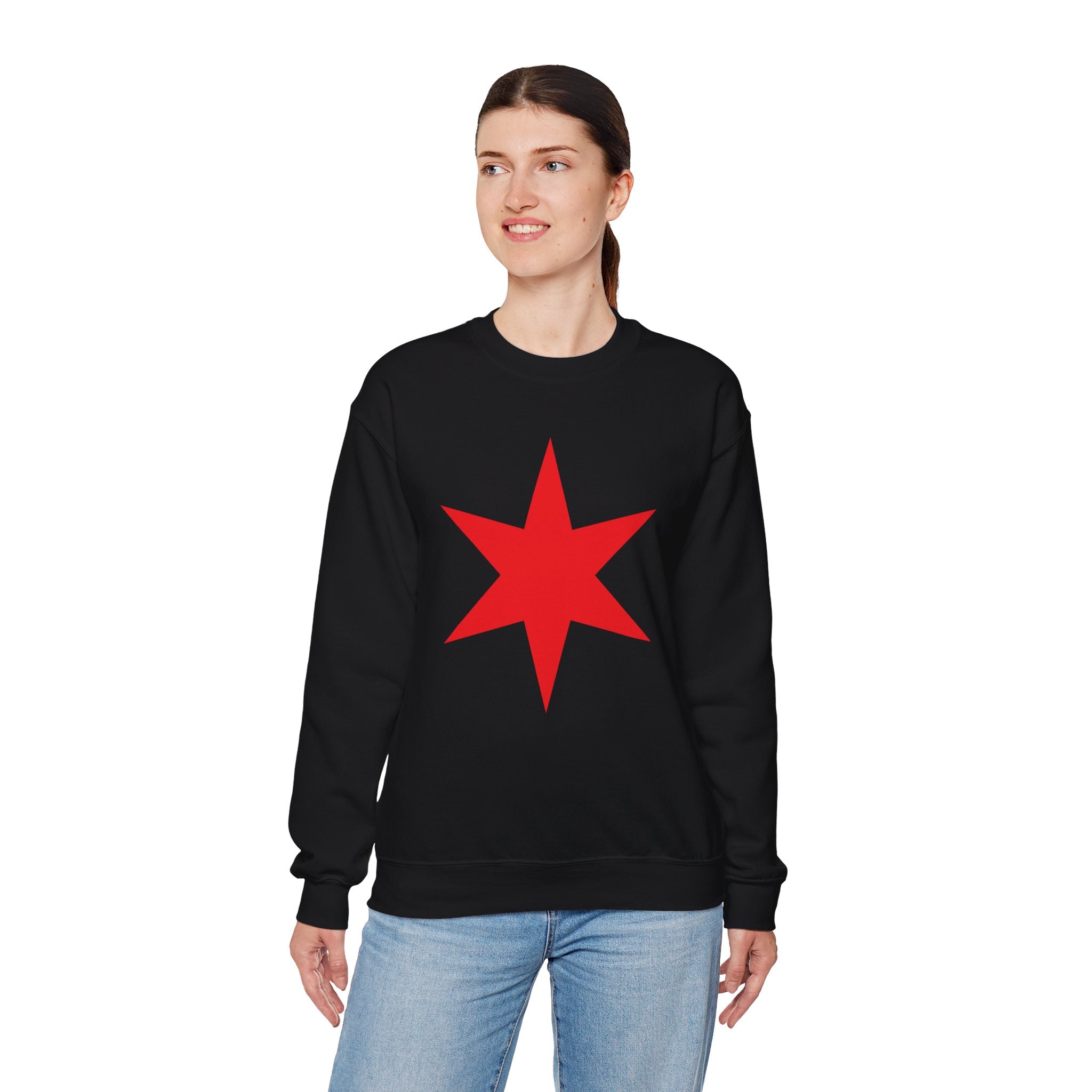 Chicago Star Sweatshirt, Wrestling Fan Unisex Sweatshirt - Gift for Him or Her, Casual Outwear, Heavy Blend Crewneck Sweatshirt